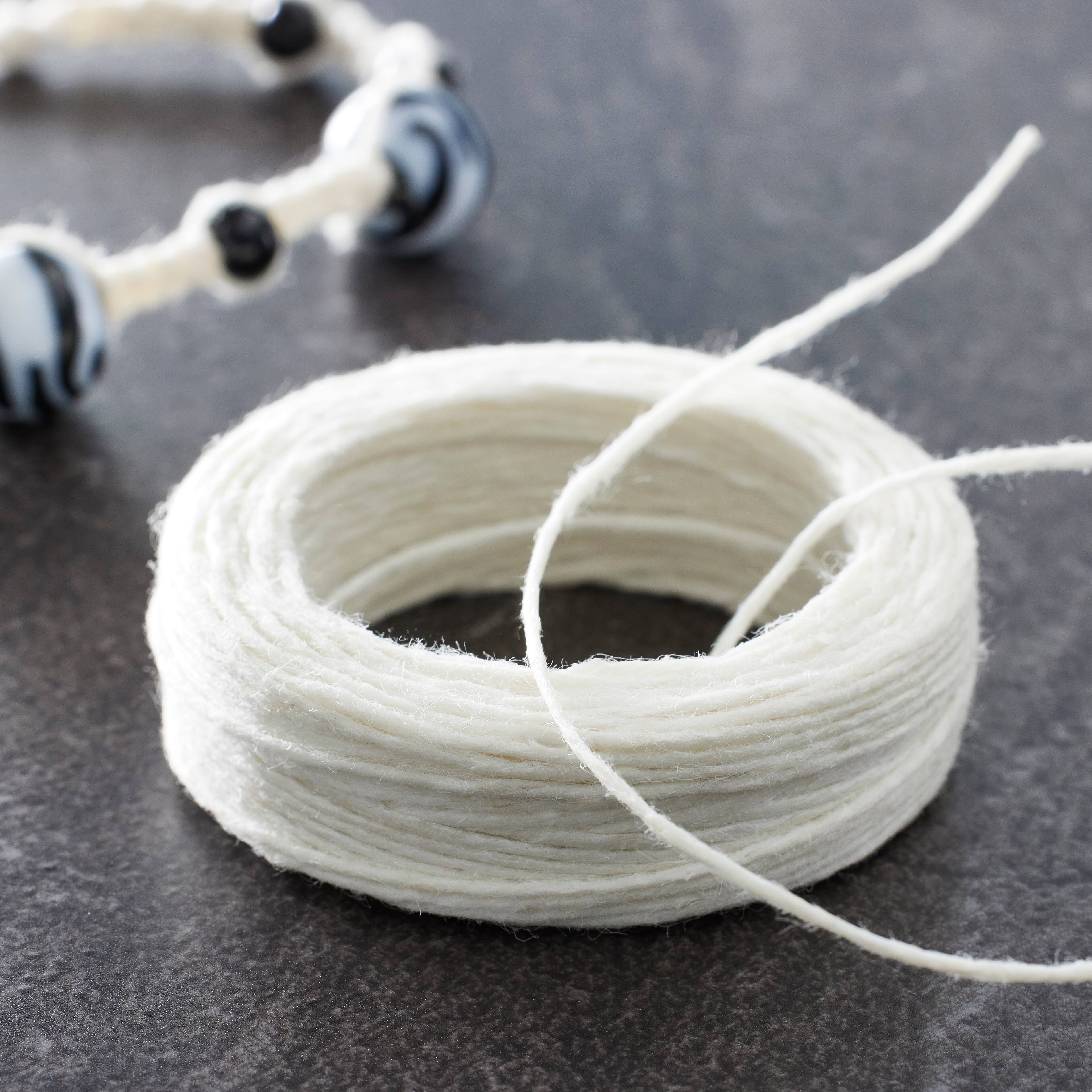 White Waxed Linen Cord by Bead Landing™