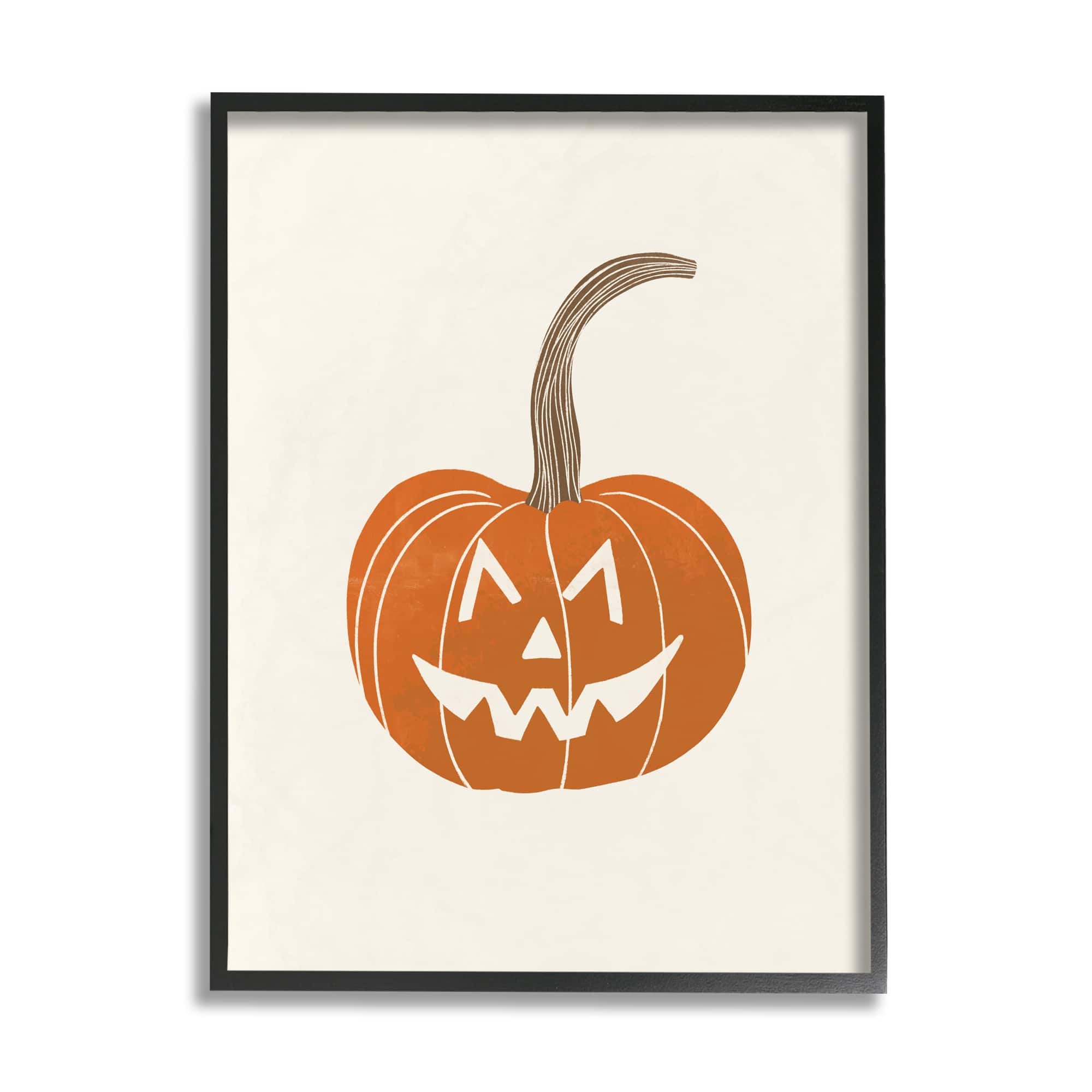 Stupell Industries Casual Jack-o-Lantern Smile Framed Giclee Art