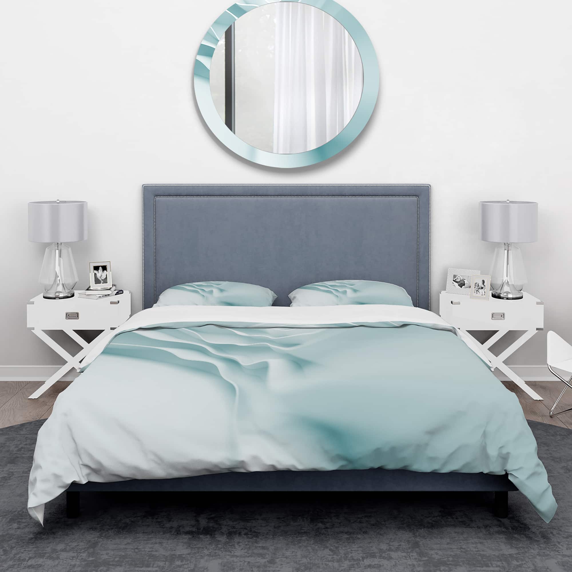 Designart '3D Light Blue Abstract Architecture' Modern & Contemporary Bedding Set - Duvet Cover & Shams