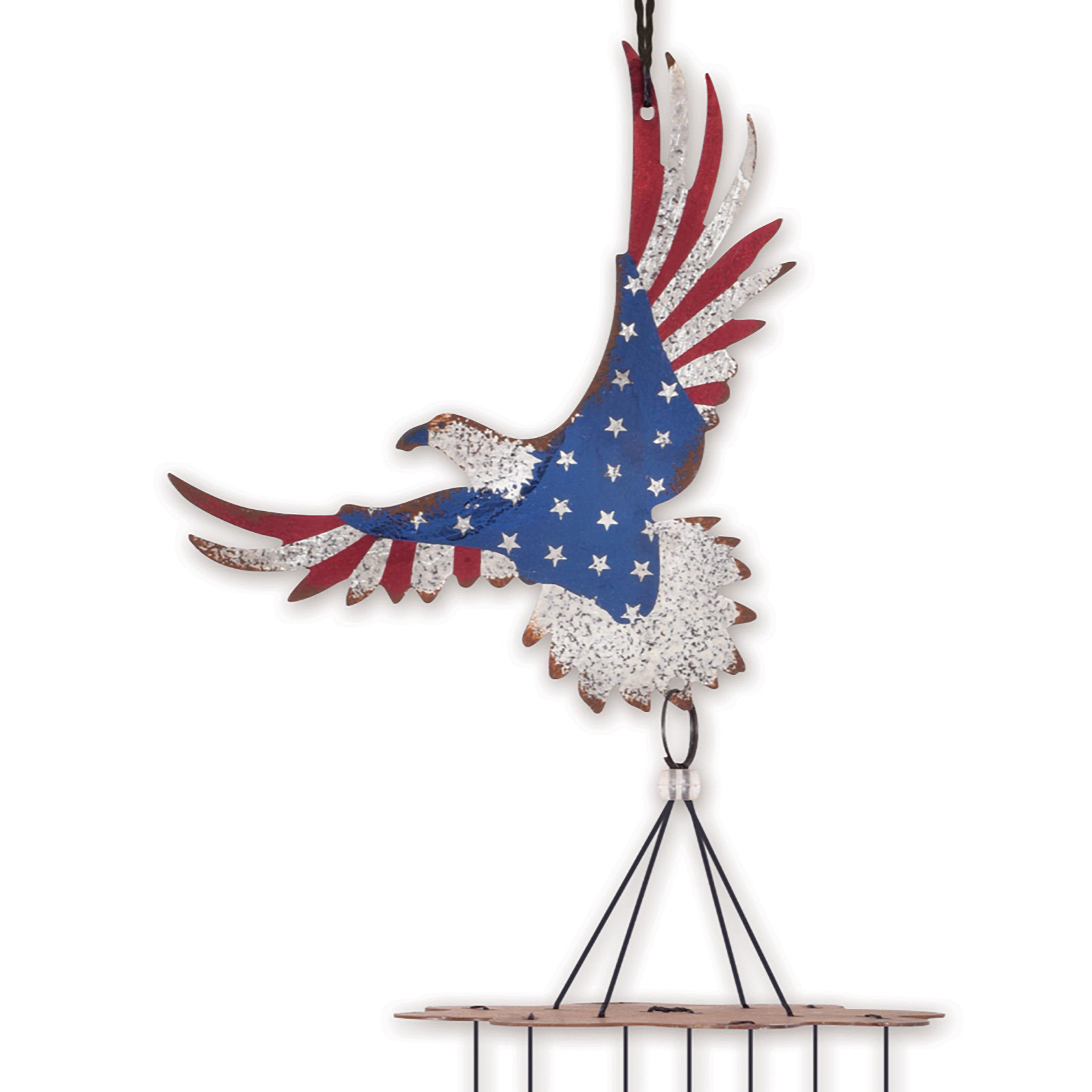Sunset Vista Designs® 32" Metal Patriotic Soaring Eagle Wind Chime