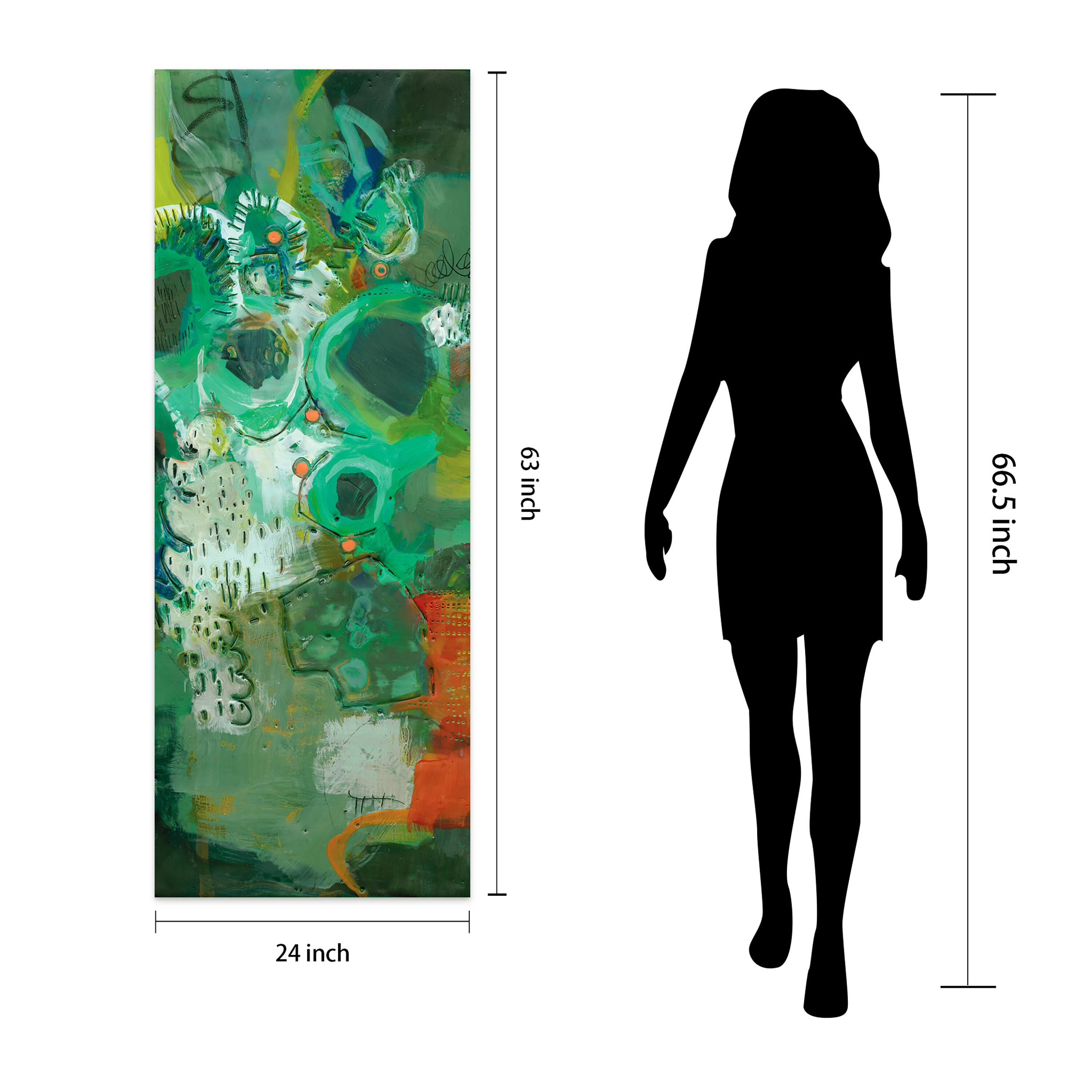 Empire Art Direct 63" x 24" Lolly I Frameless Free Floating Reverse Tempered Art Glass Wall Art