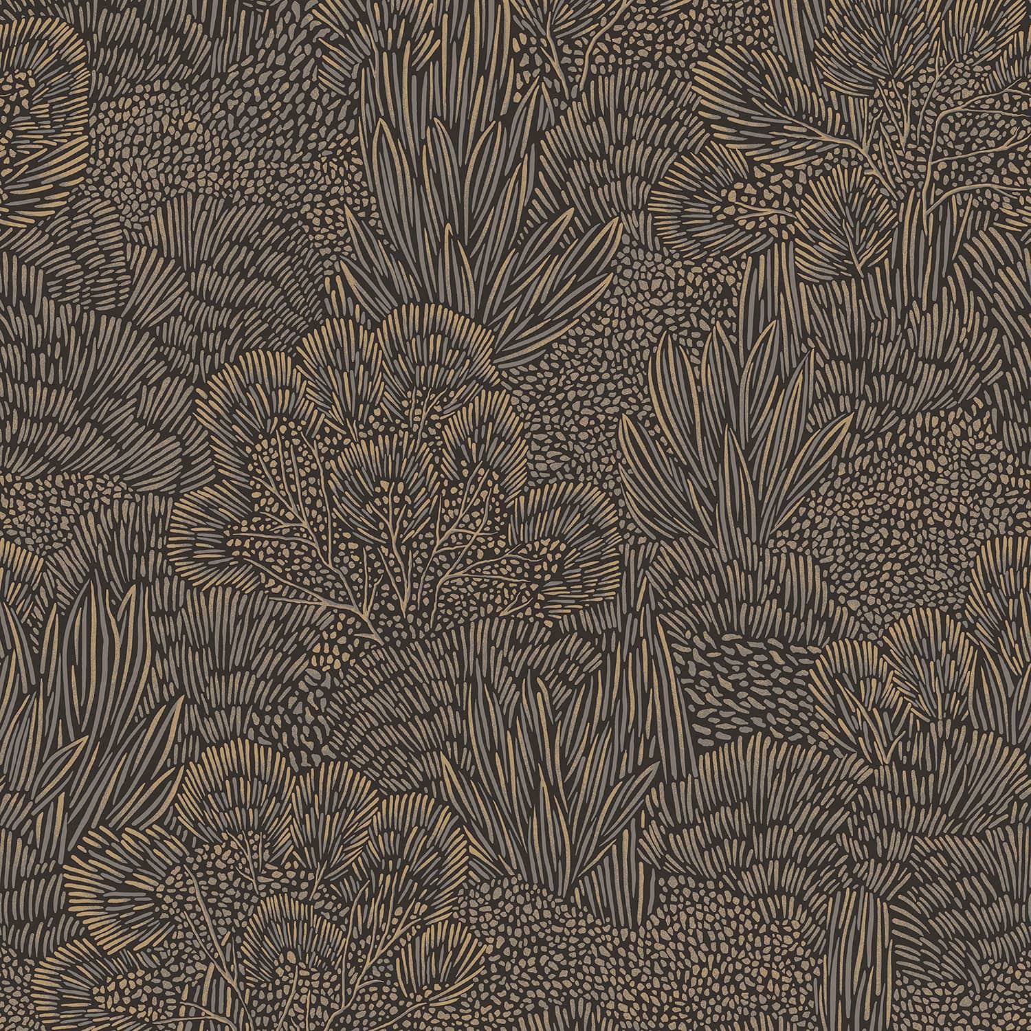 Designs Direct Samba Botanica Wallpaper, Size: Sample, Color: Black and ...