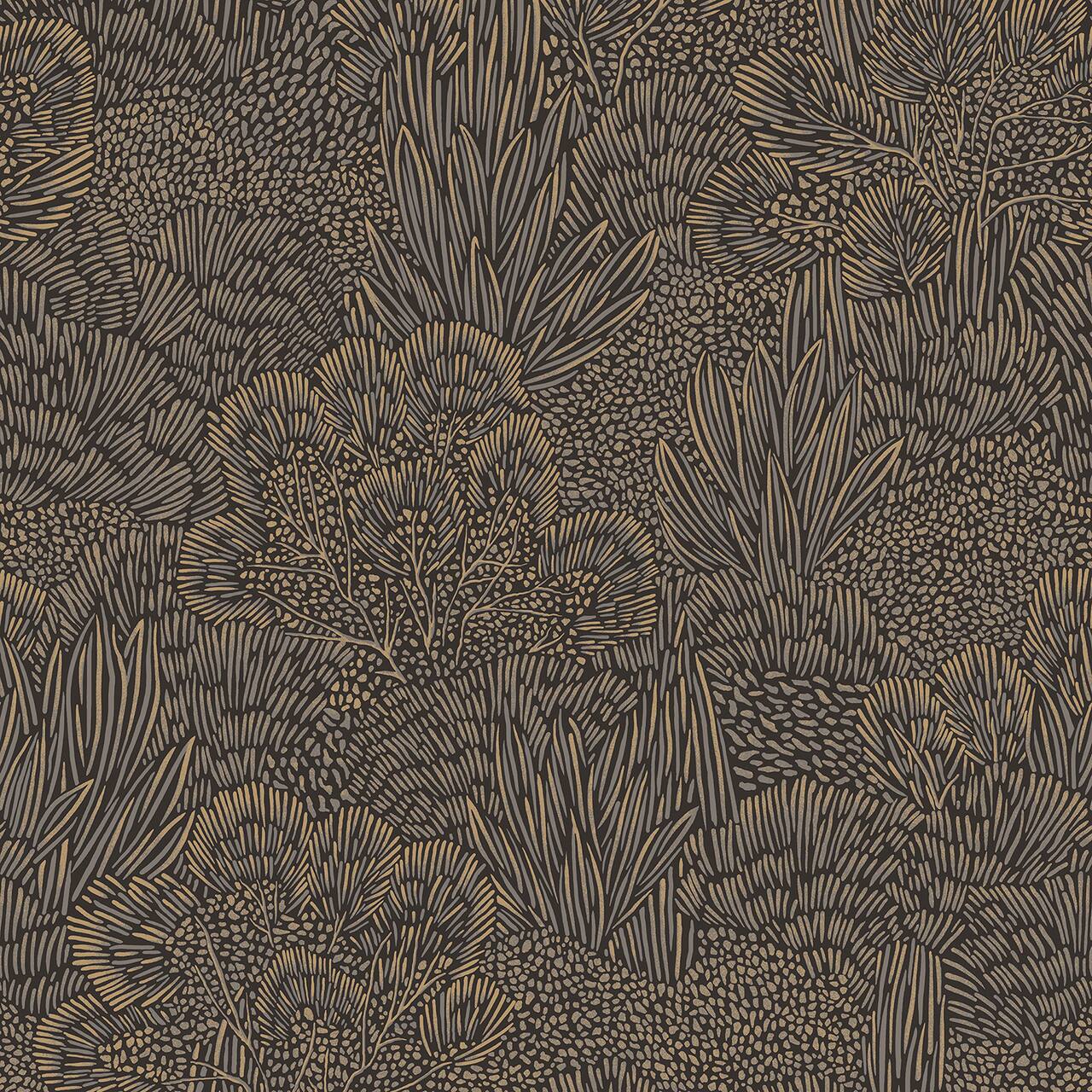 Designs Direct Samba Botanica Wallpaper, Size: Sample, Color: Black and ...