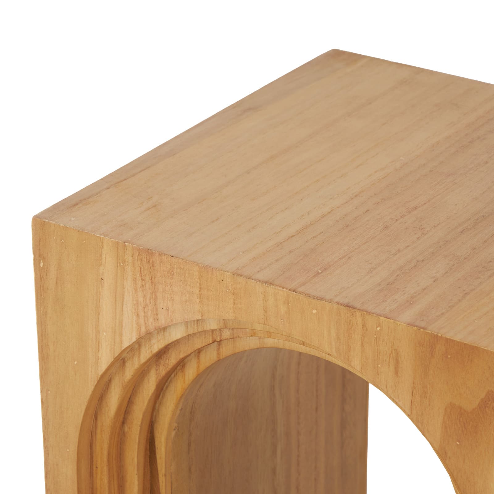 23.5" Brown Wood Cutout Arch Side End Accent Table