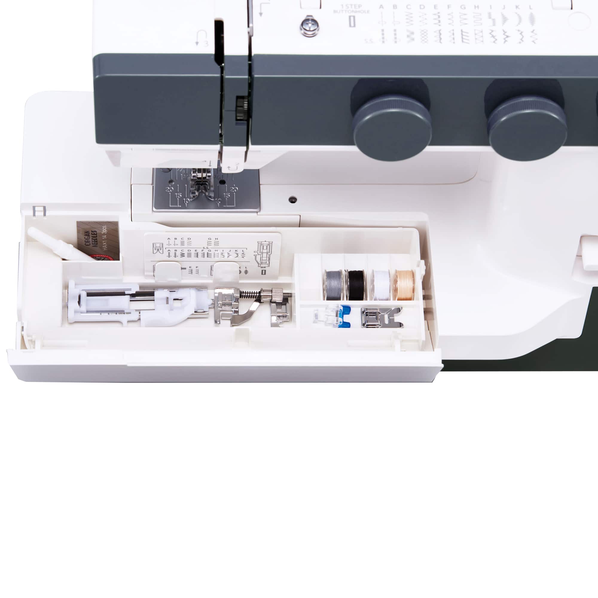 Janome 1522-BL 22-Stitch Mechanical Sewing Machine with Wide Sewing Bed