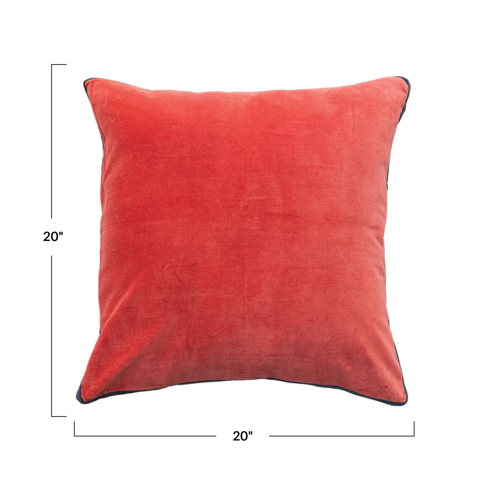 Hello Honey® 20" x 20" Berry & Navy Art Deco Velvet Pillow