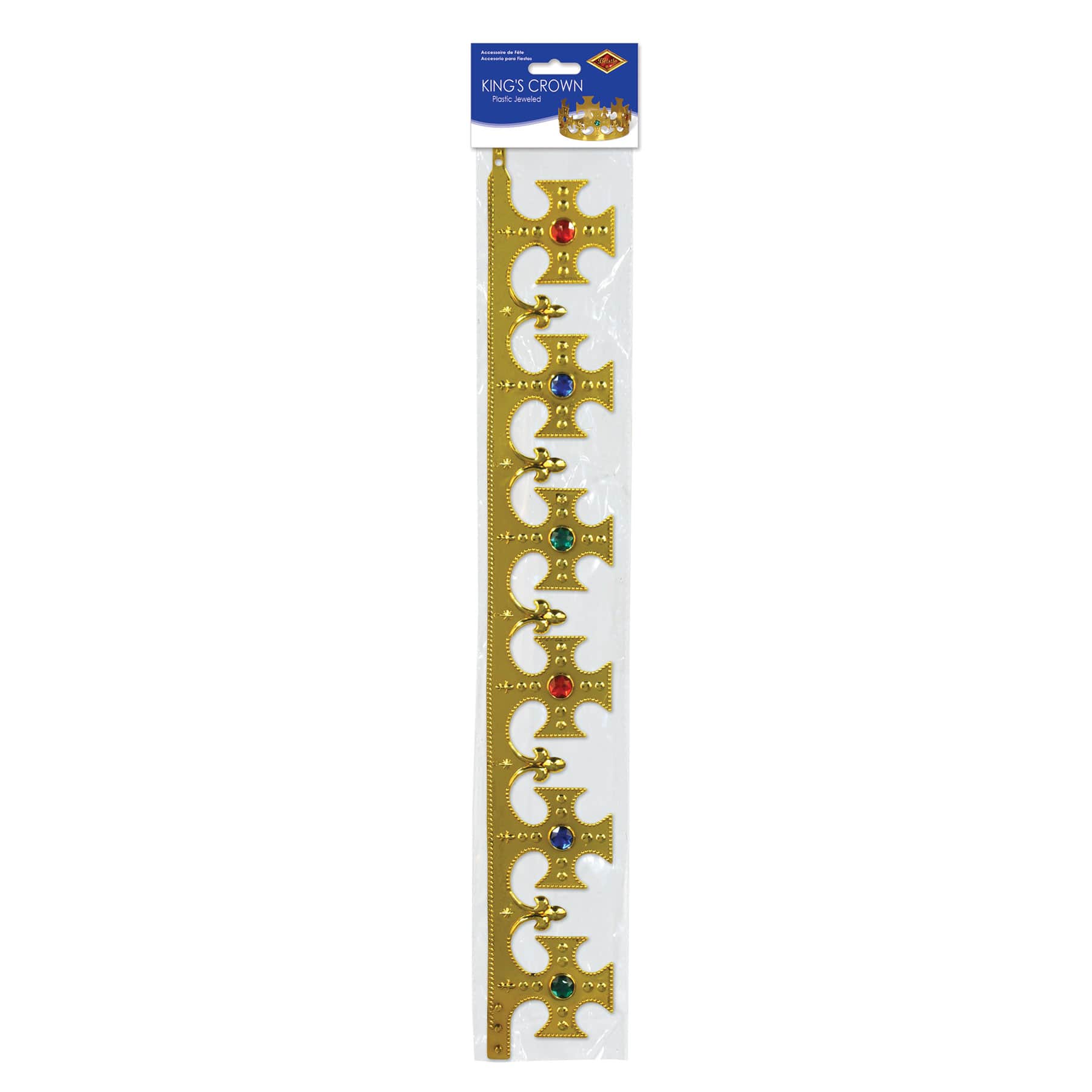 Beistle Gold Jeweled King's Plastic Crowns, 2ct.
