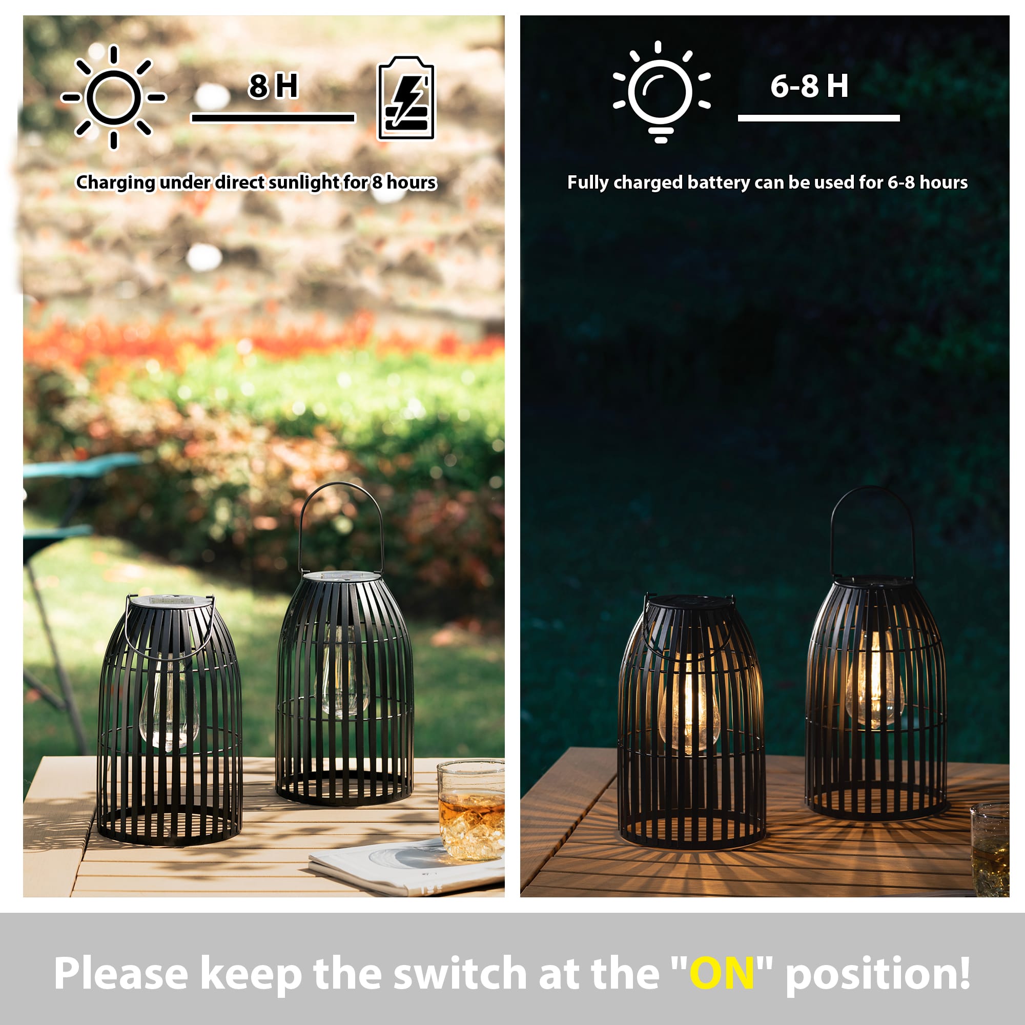 Glitzhome® 9.75" Metal Woven Solar Powered Hanging Lantern