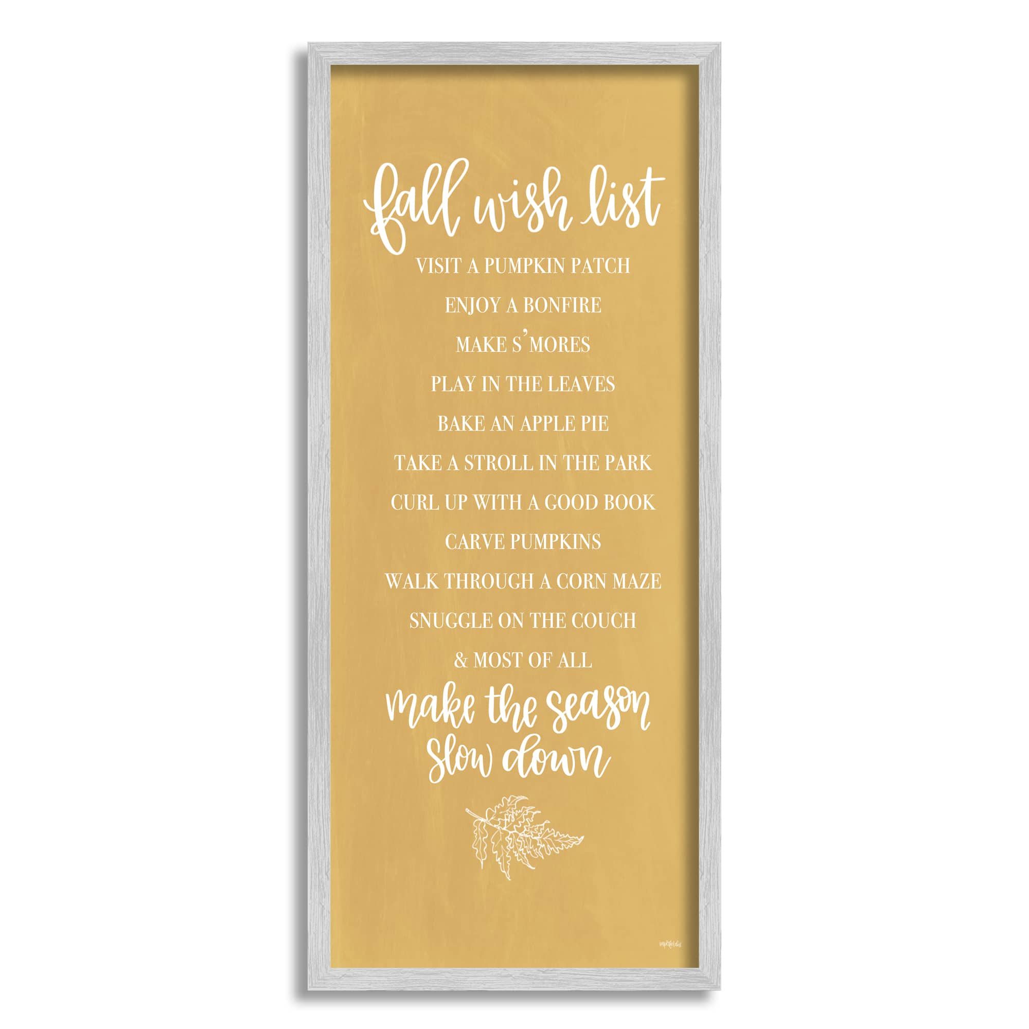 Stupell Industries Tan Fall Wish List Framed Giclee Art