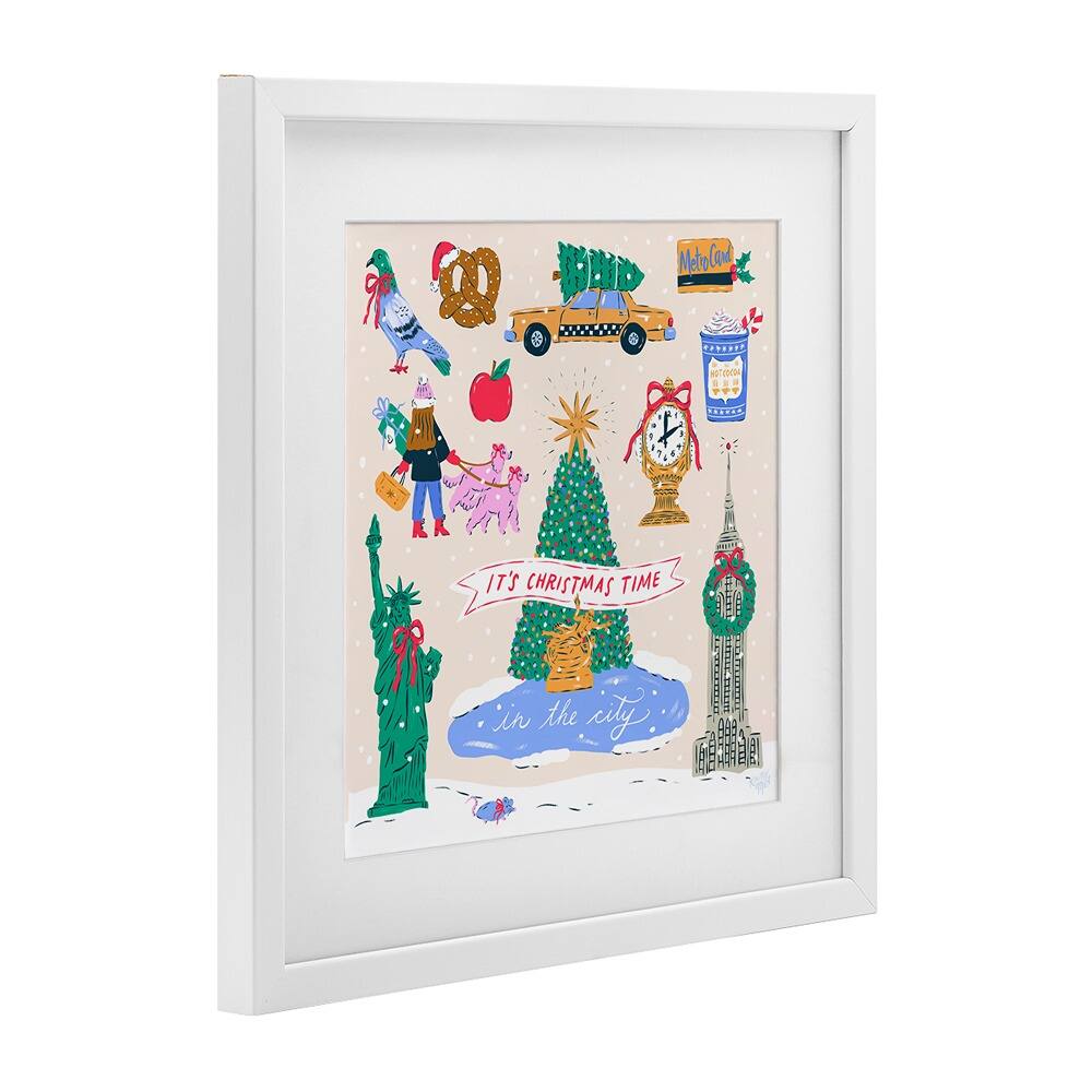 Stupell Industries Christmas In New York City Framed Print Under Glass Wall Art