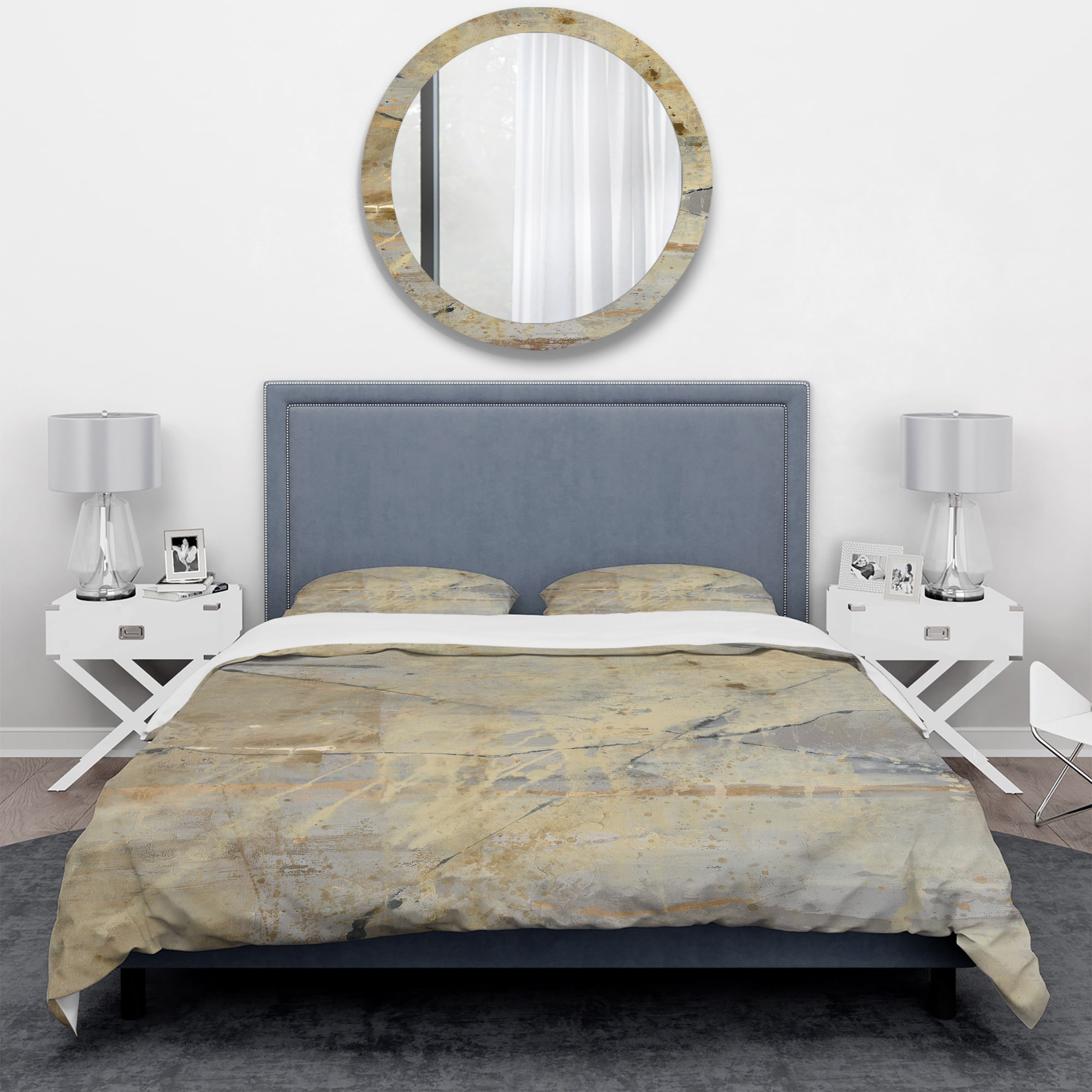Designart 'Geometric Cream Block III' Geometric Bedding Set