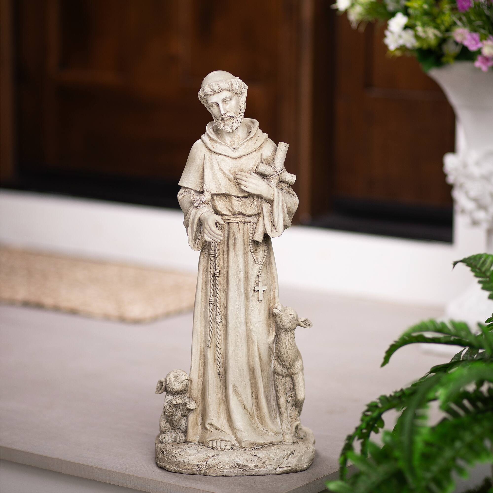 St. Francis Of Assisi with Animals Outdoor Garden Statue - 20"