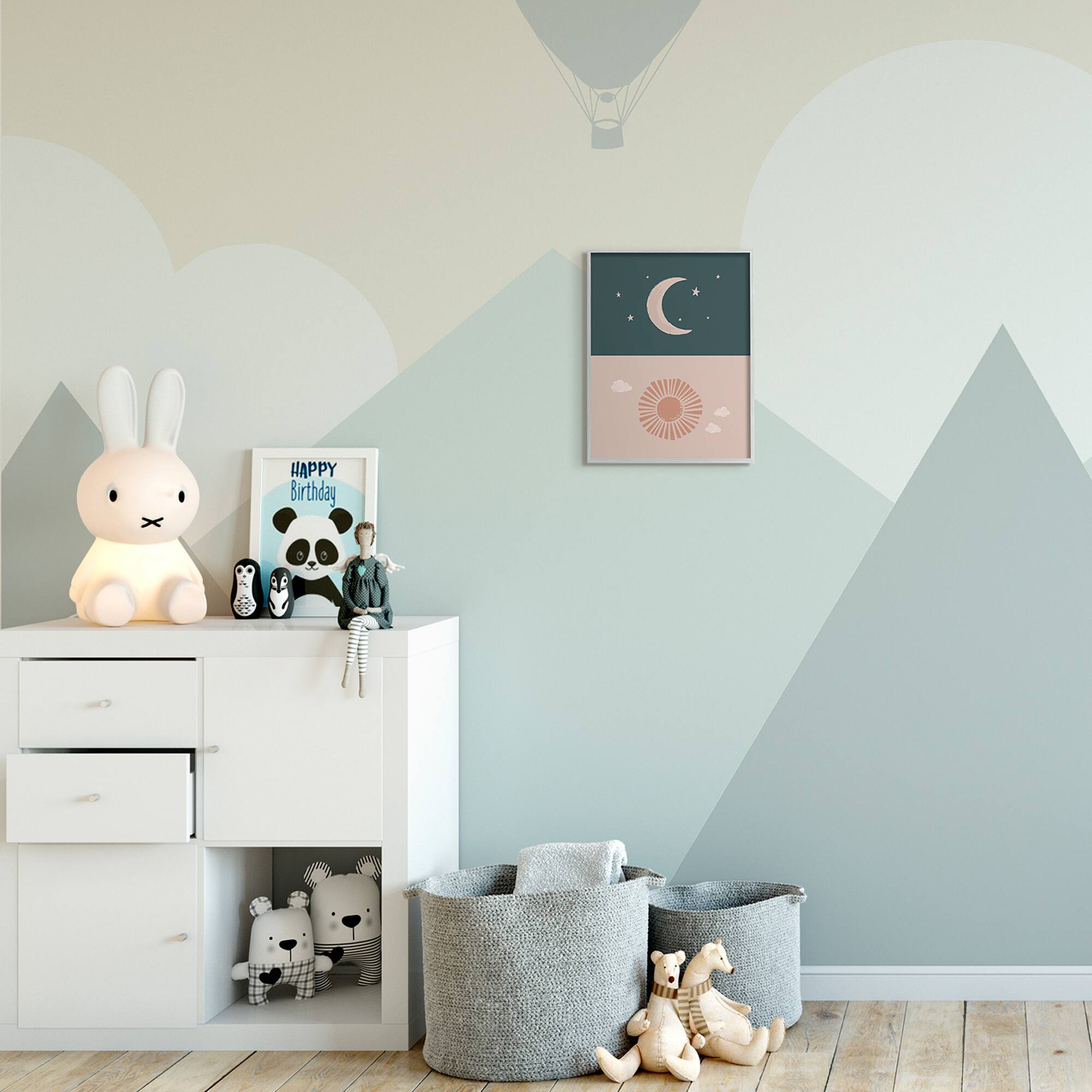 Stupell Industries Night Sky over Sunny Day Muted Tones in Gray Frame Wall Art