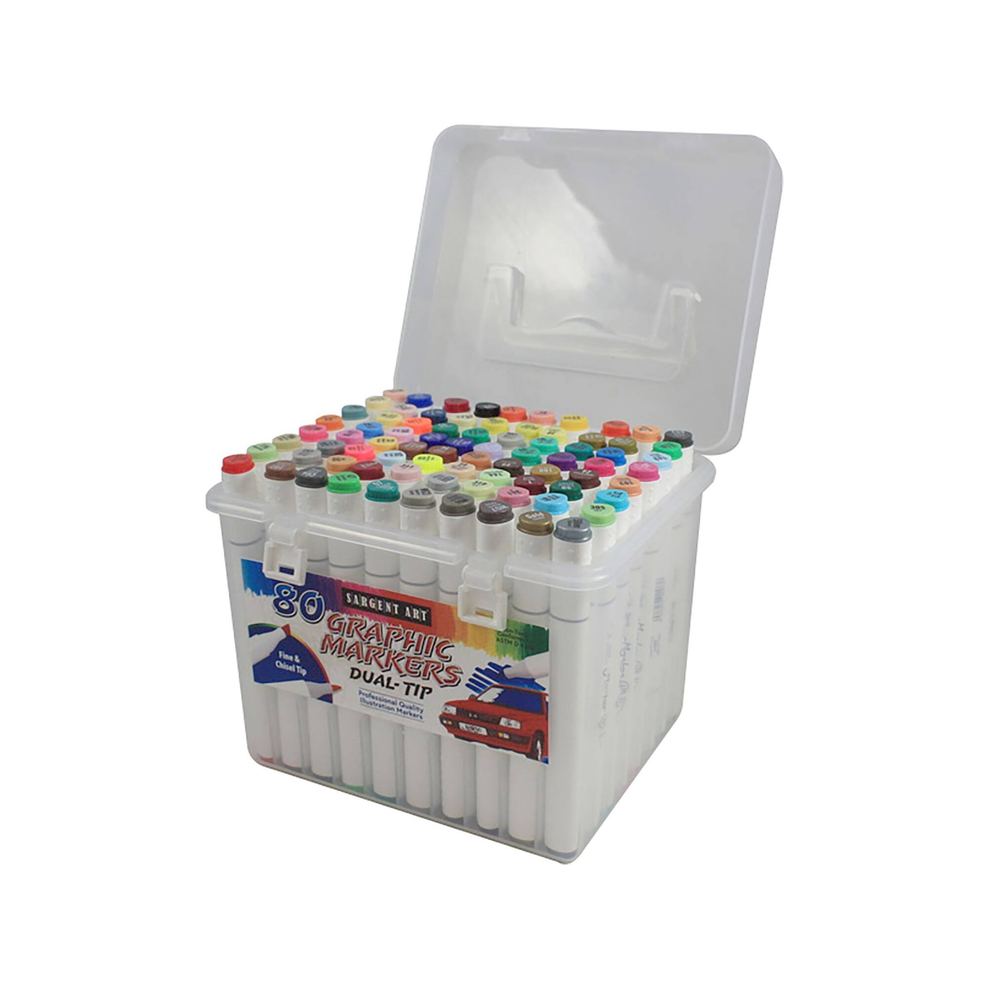 Sargent Art® 80-Piece Dual-Tip Triangular Marker Set