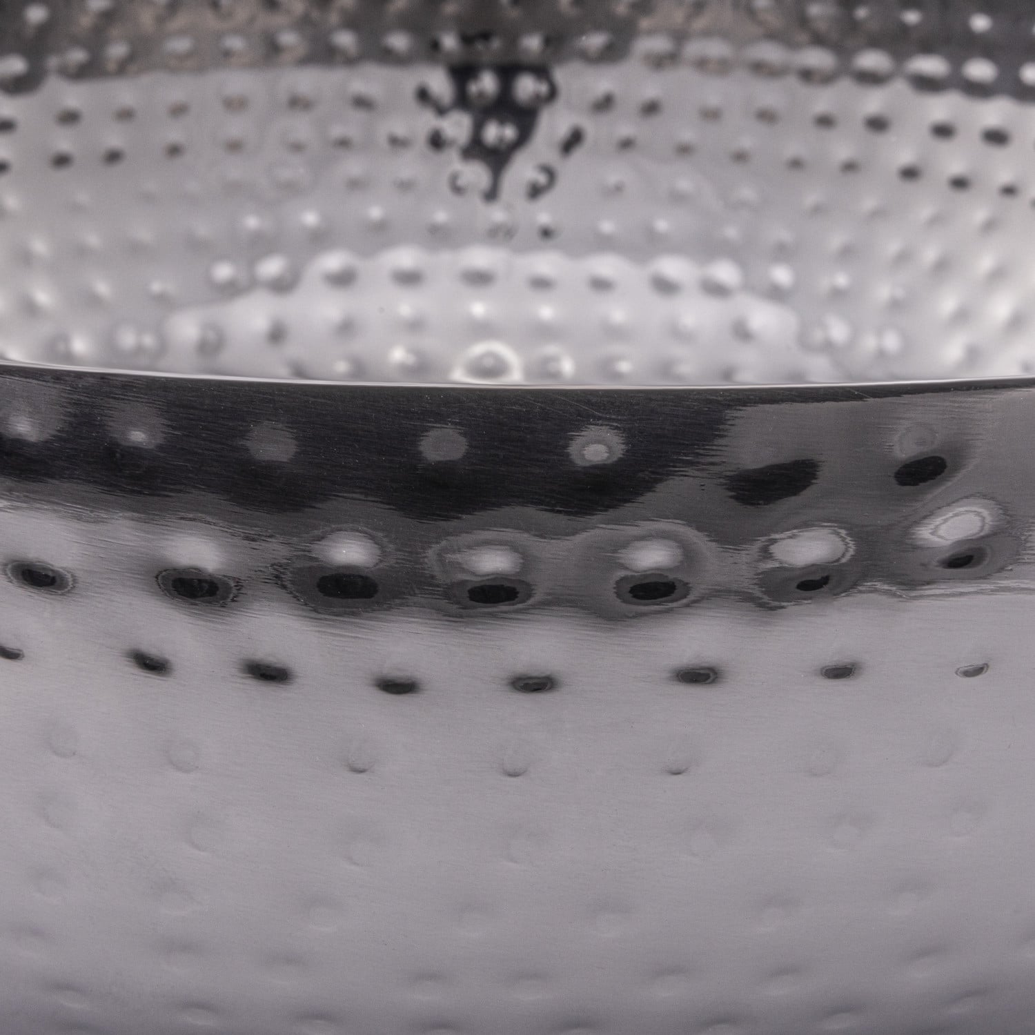 Hello Honey® 14" Oxidized Silver Round Hammered Metal Bowl