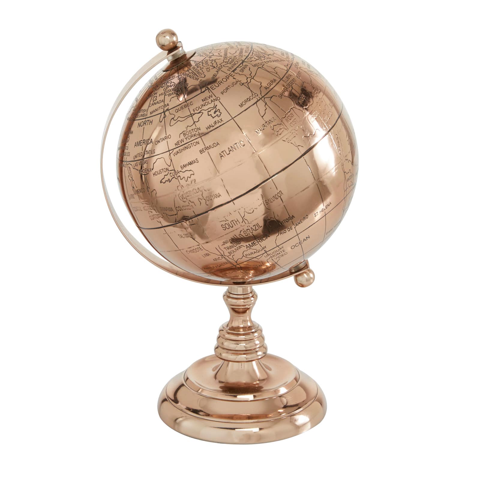 11" Rose Gold Aluminum Traditional Globe