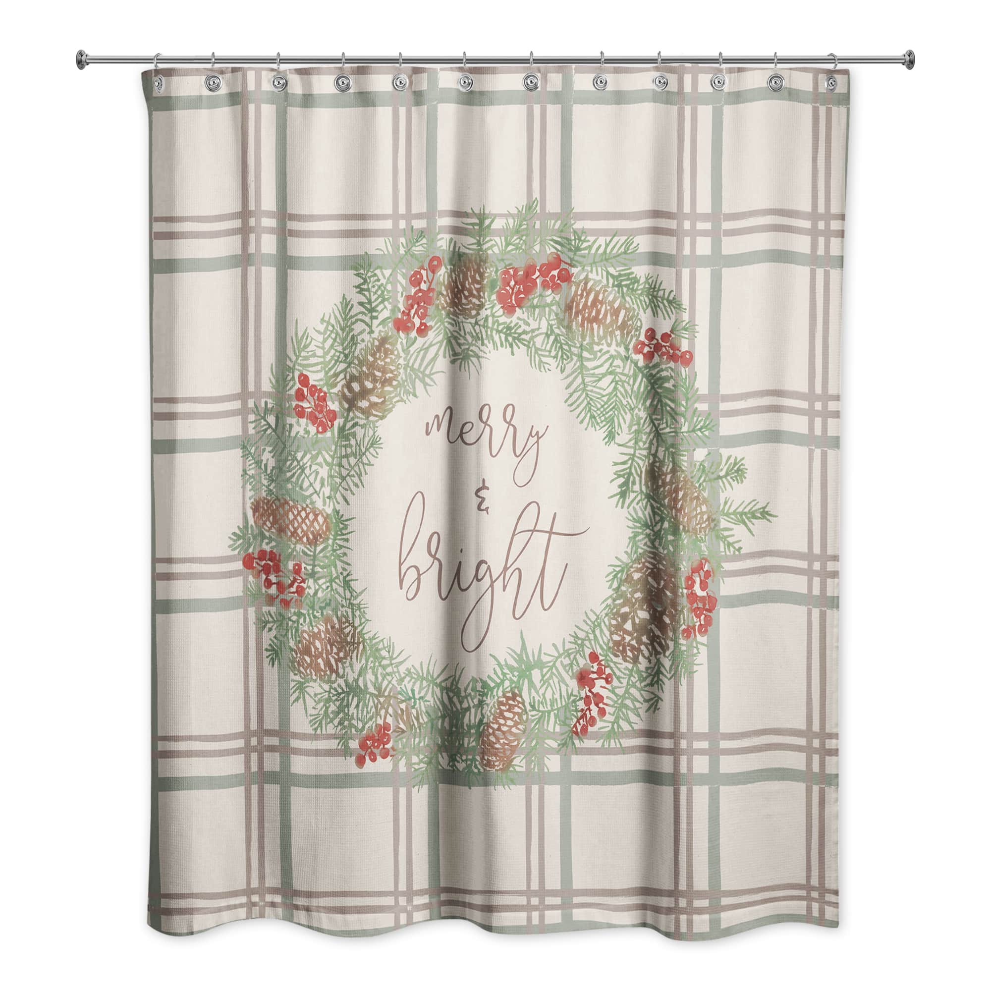 Merry & Bright Plaid Shower Curtain