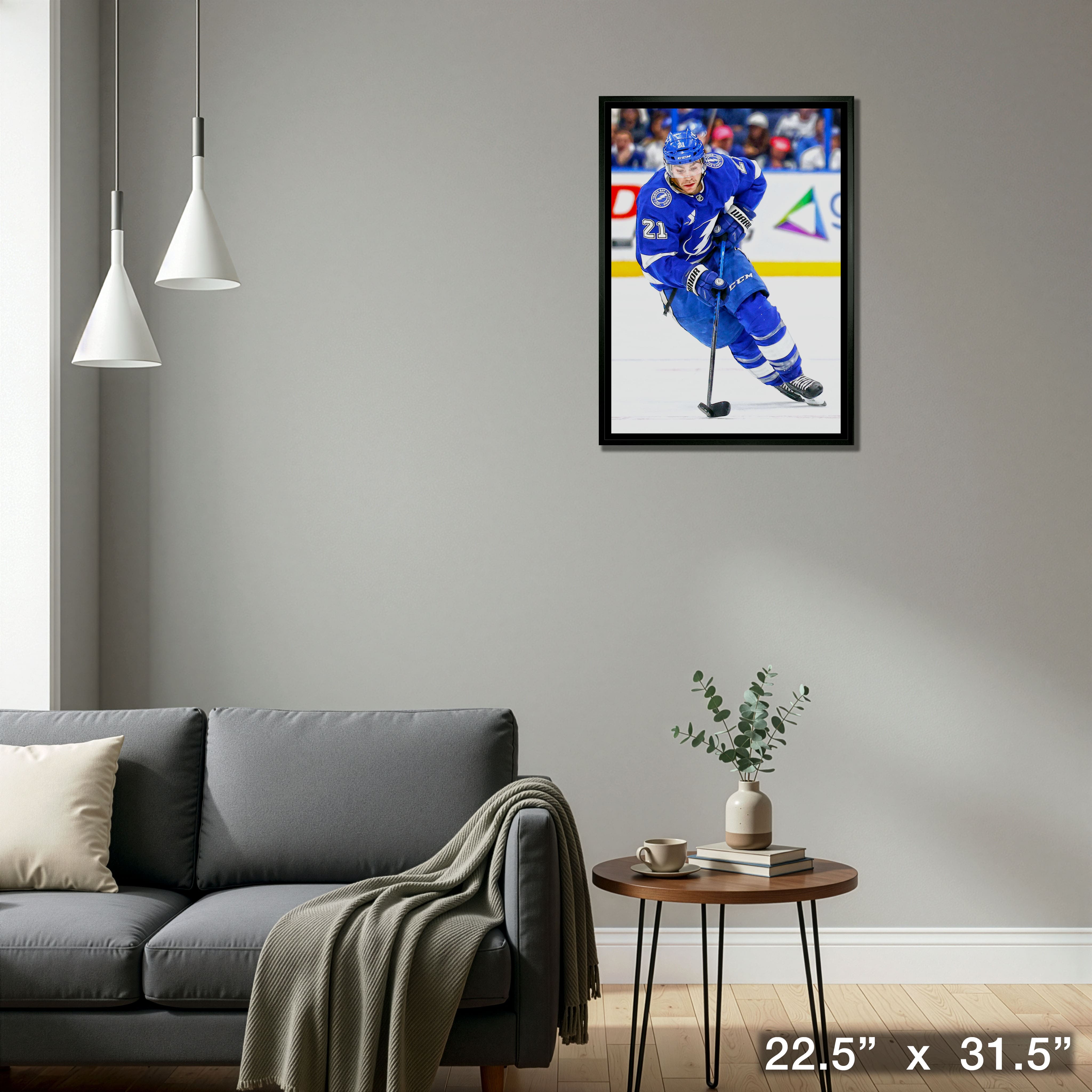 Brayden Point 20" x 29" Framed Canvas Tampa Bay Lightning 22.5" x 31.5"