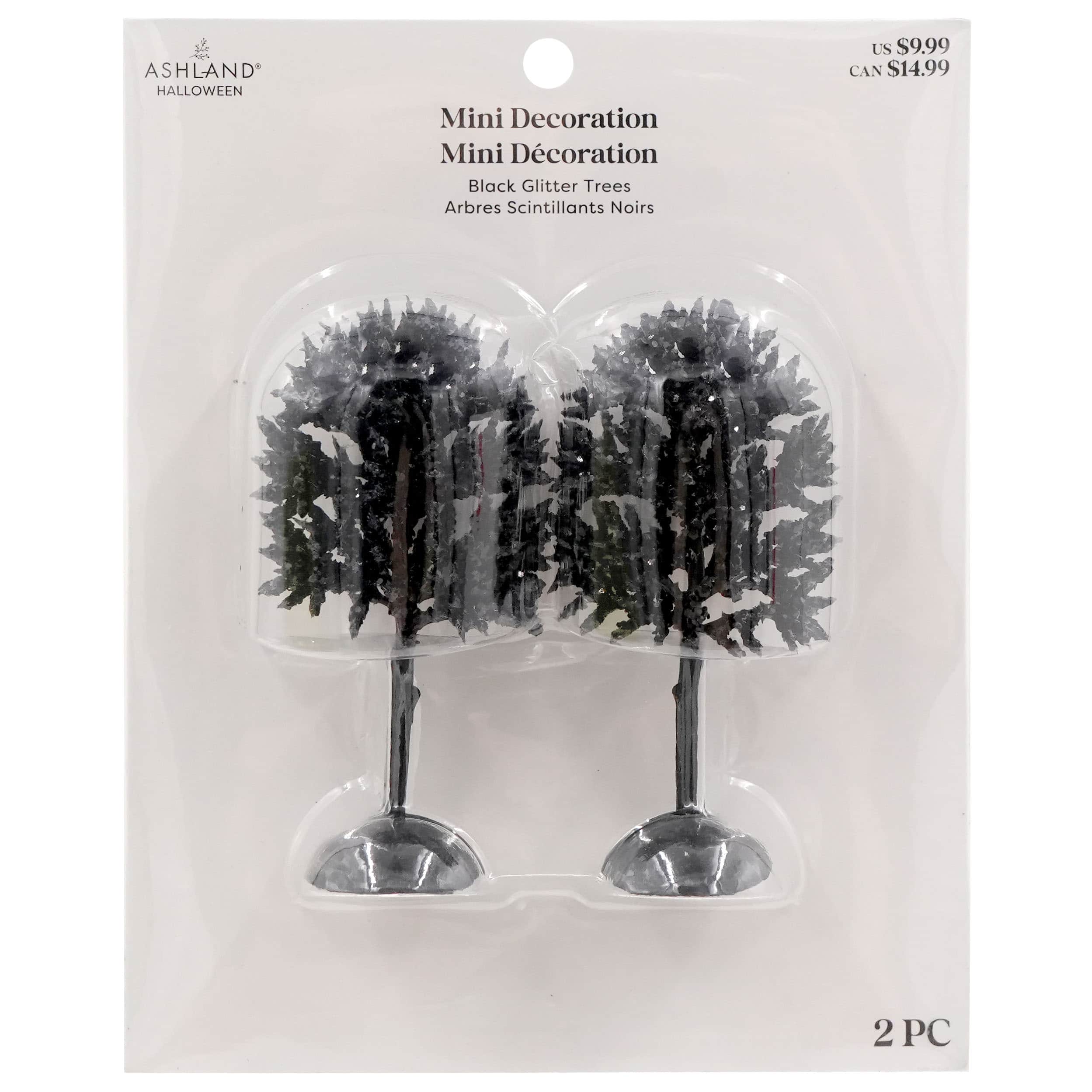 Mini Black Glitter Trees, 2ct. by Ashland®