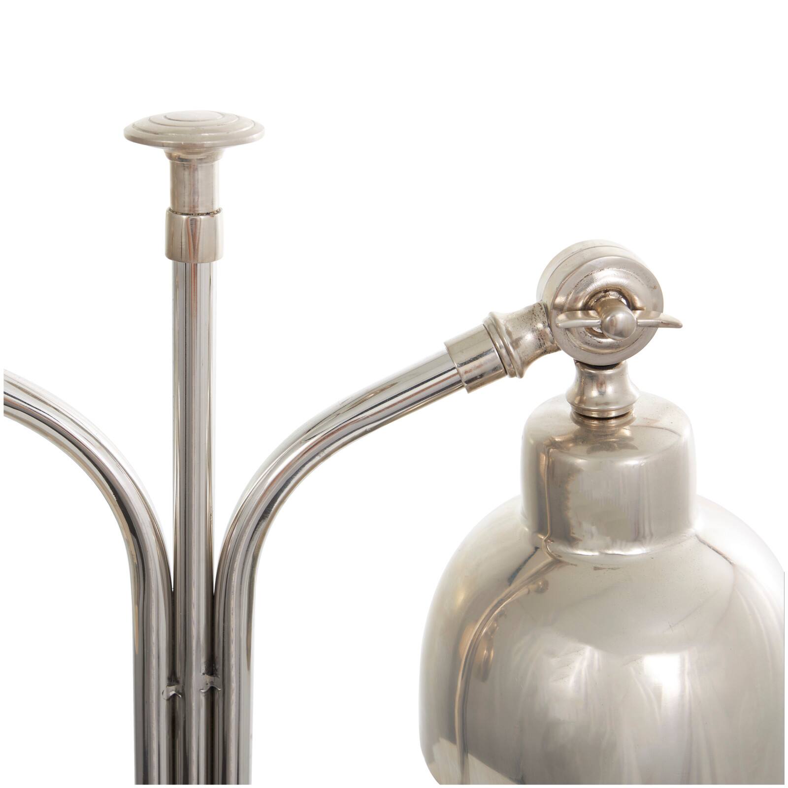 2ft. Silver Stainless Steel Desk Lamp with Dual Shades