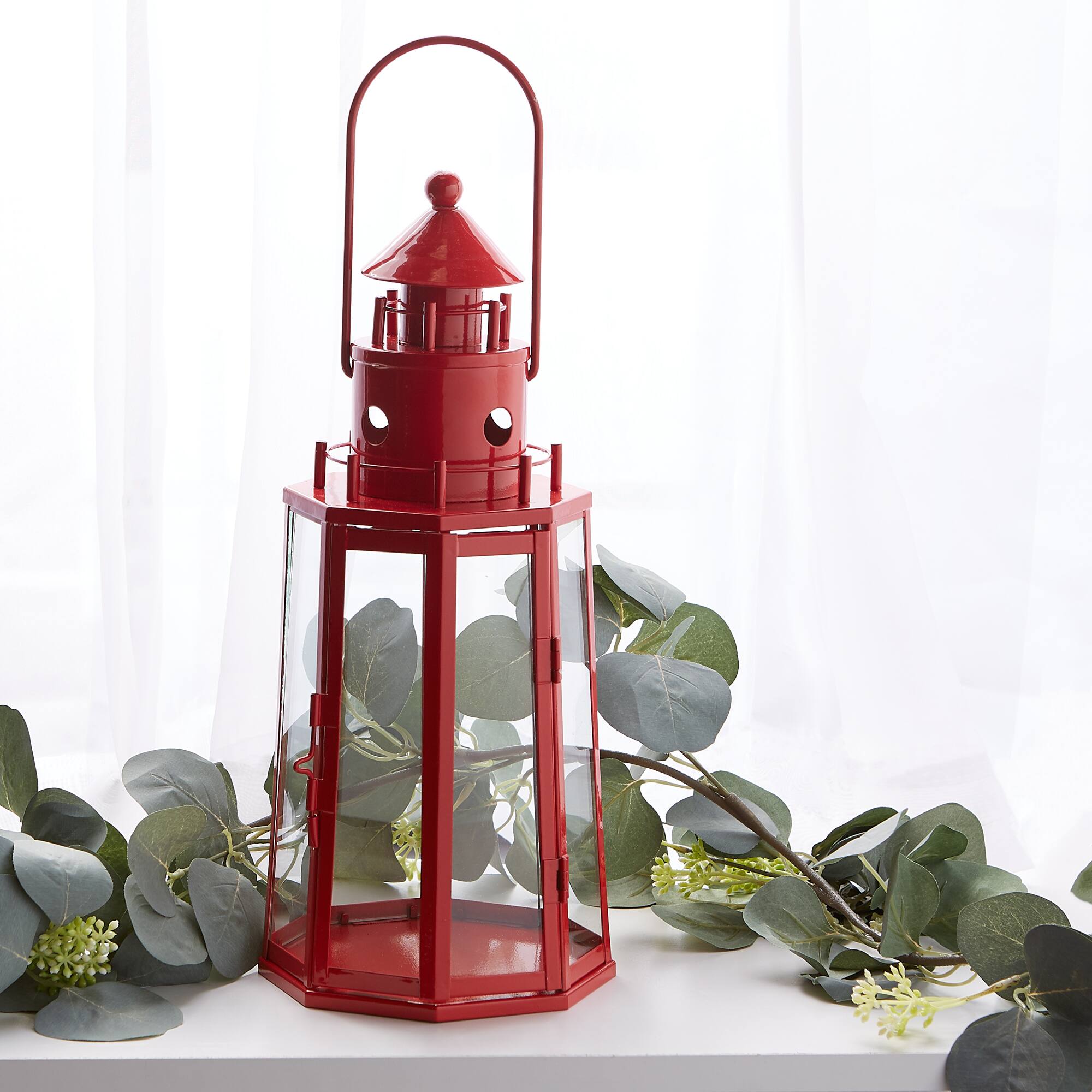 13.5" Lighthouse Hanging Candle Lantern