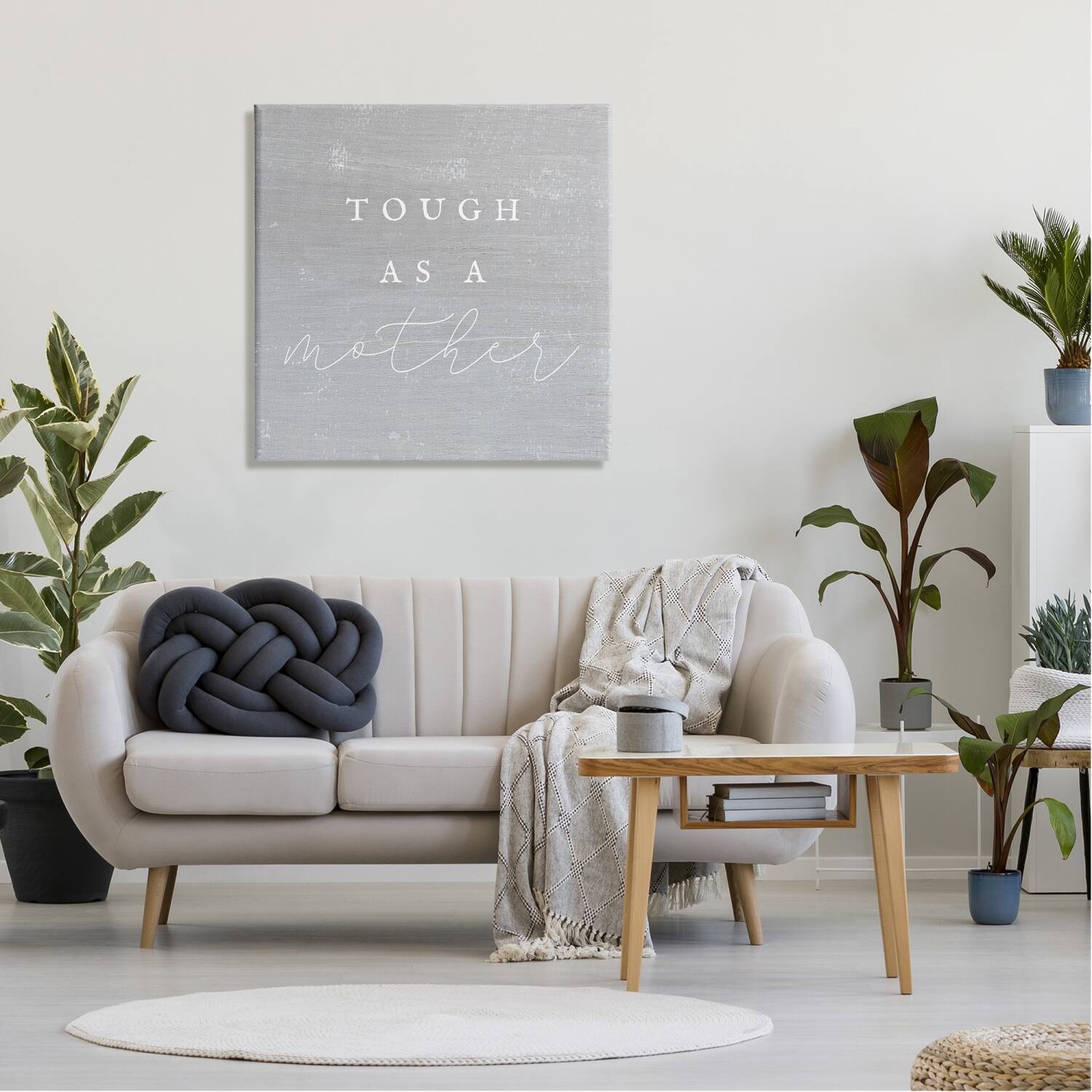 Stupell Industries Grey Tough As A Mother Canvas Wall Art