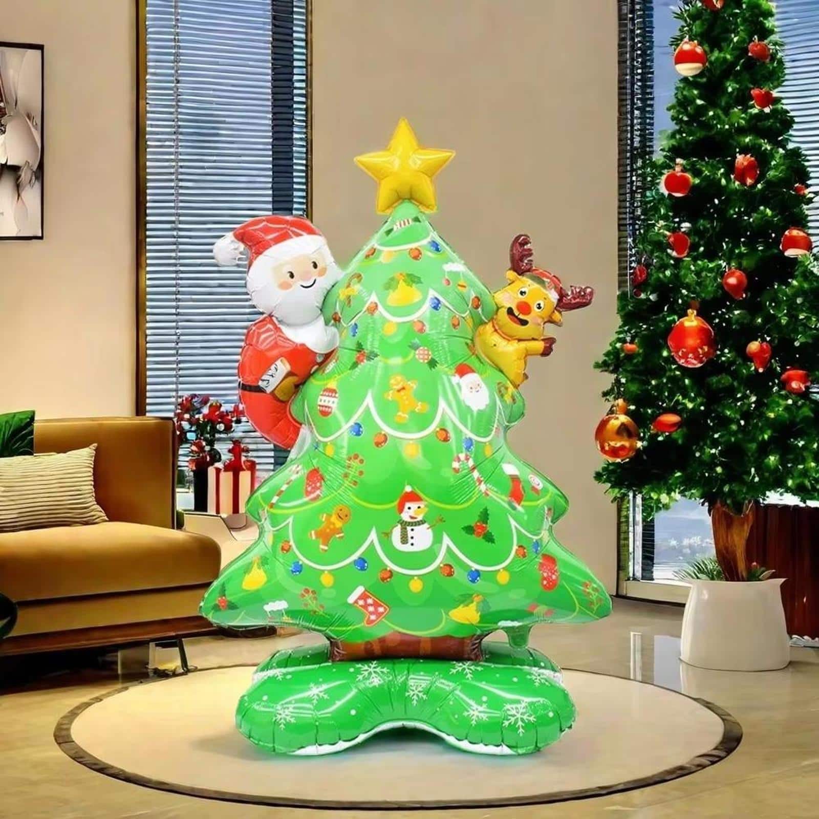 Wizardi 60" x 36" Christmas Tree Standing Foil Balloon Décor