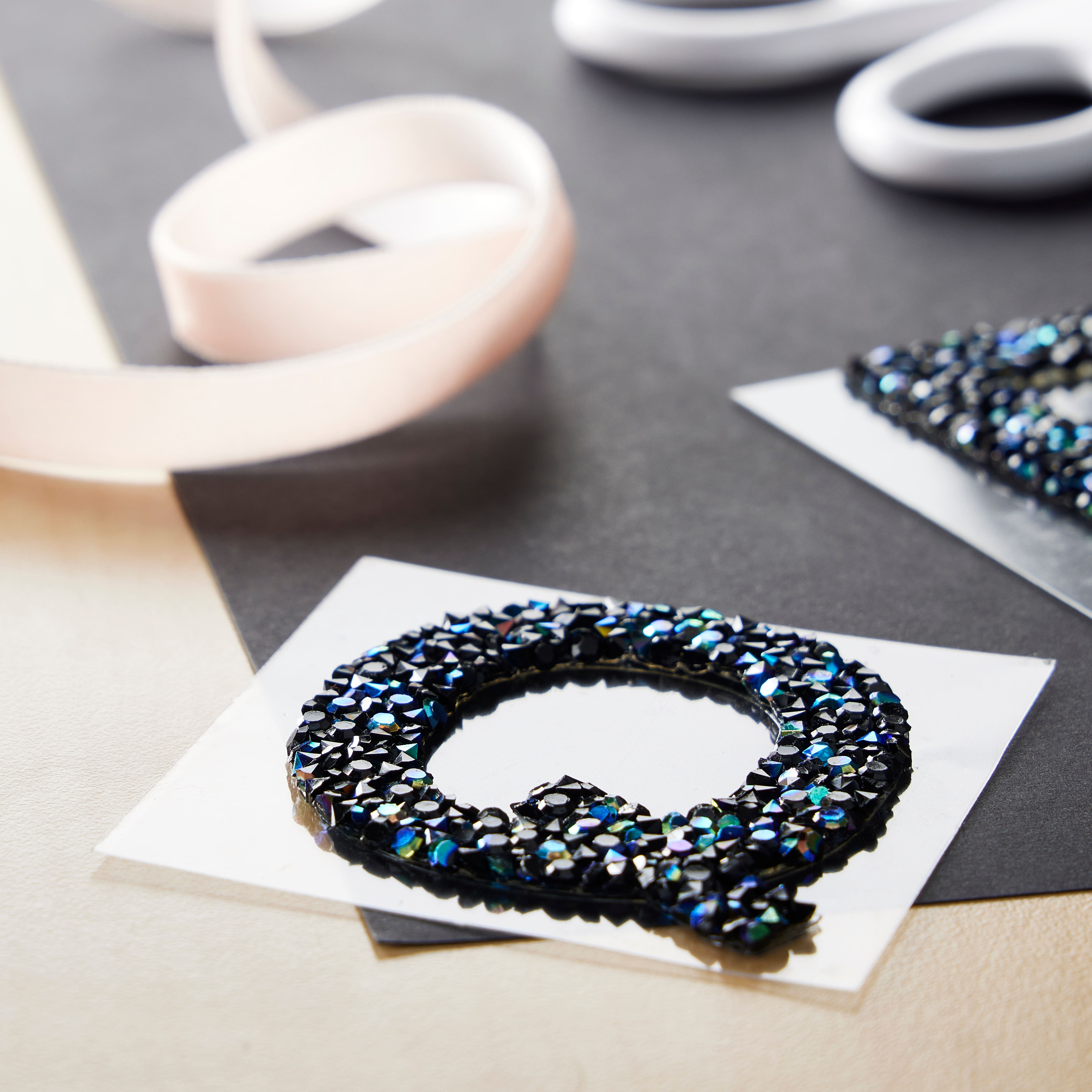 12 Pack: Black AB Letter Bling Sticker by Recollections®