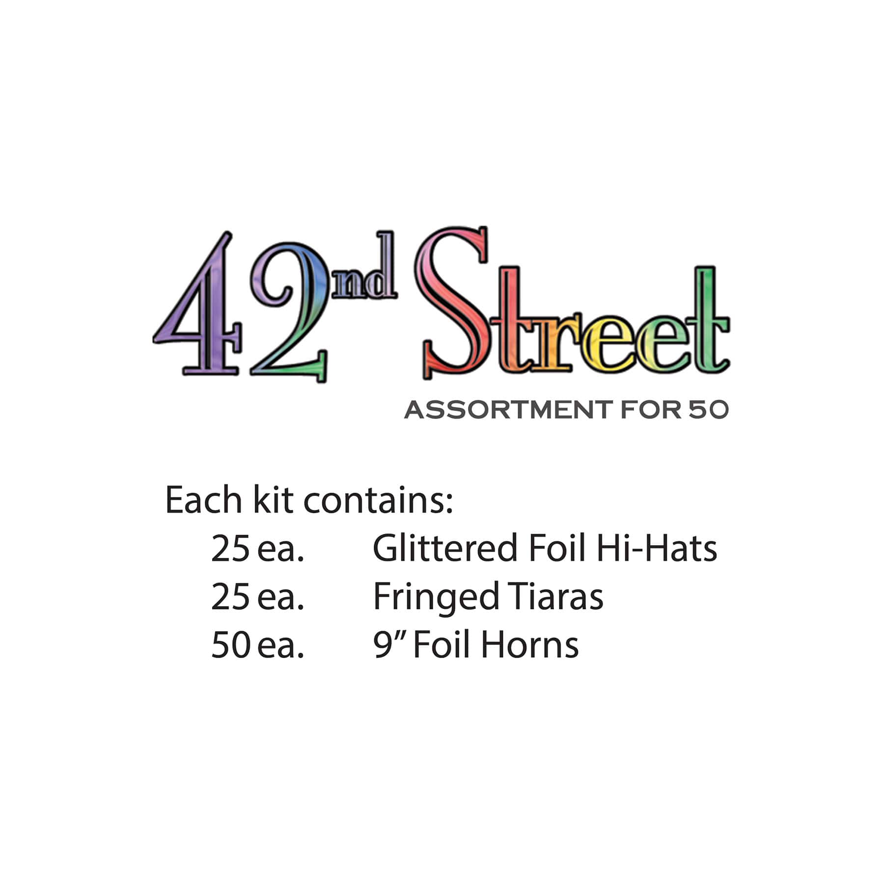 Beistle New Year 42nd Street Party Favor Kit for 50