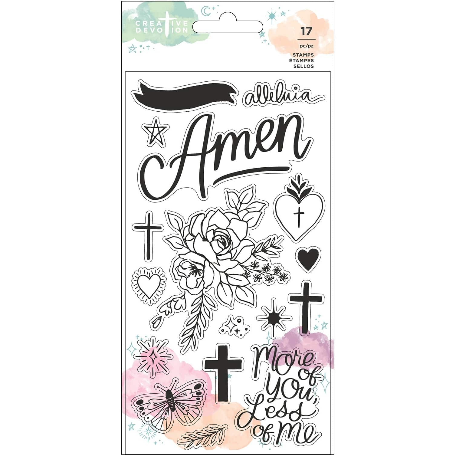 Creative Devotion Draw Near Icon & Phrase Clear Stamps