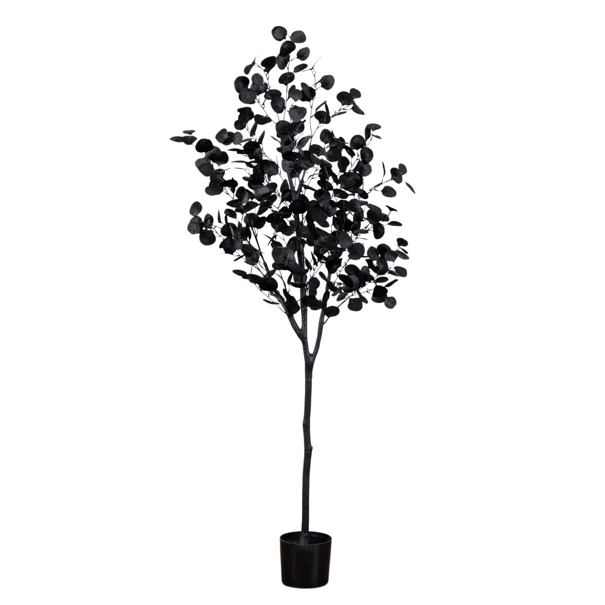 6ft. Artificial Halloween Black Eucalyptus Tree