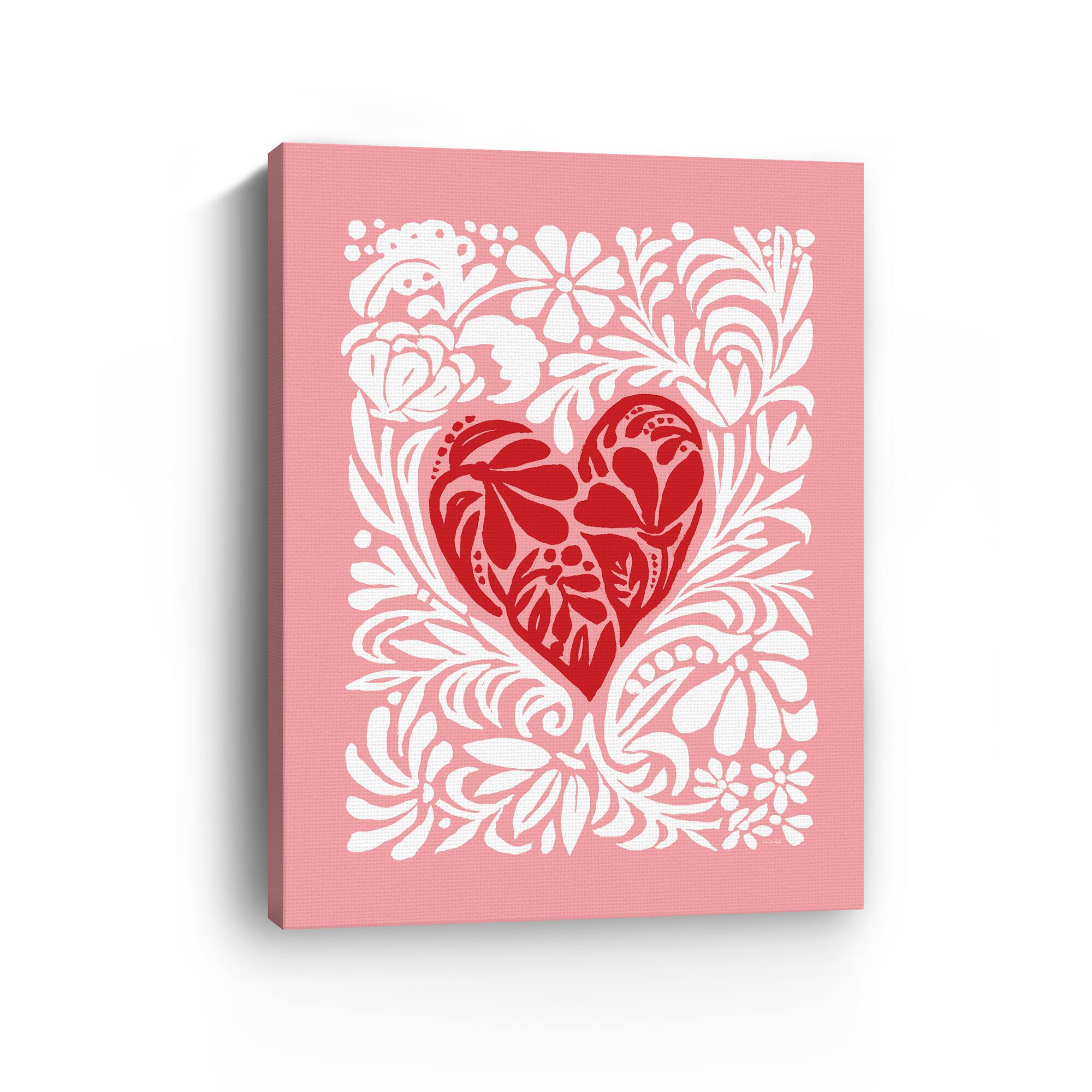 Red Heart Canvas Giclée Art