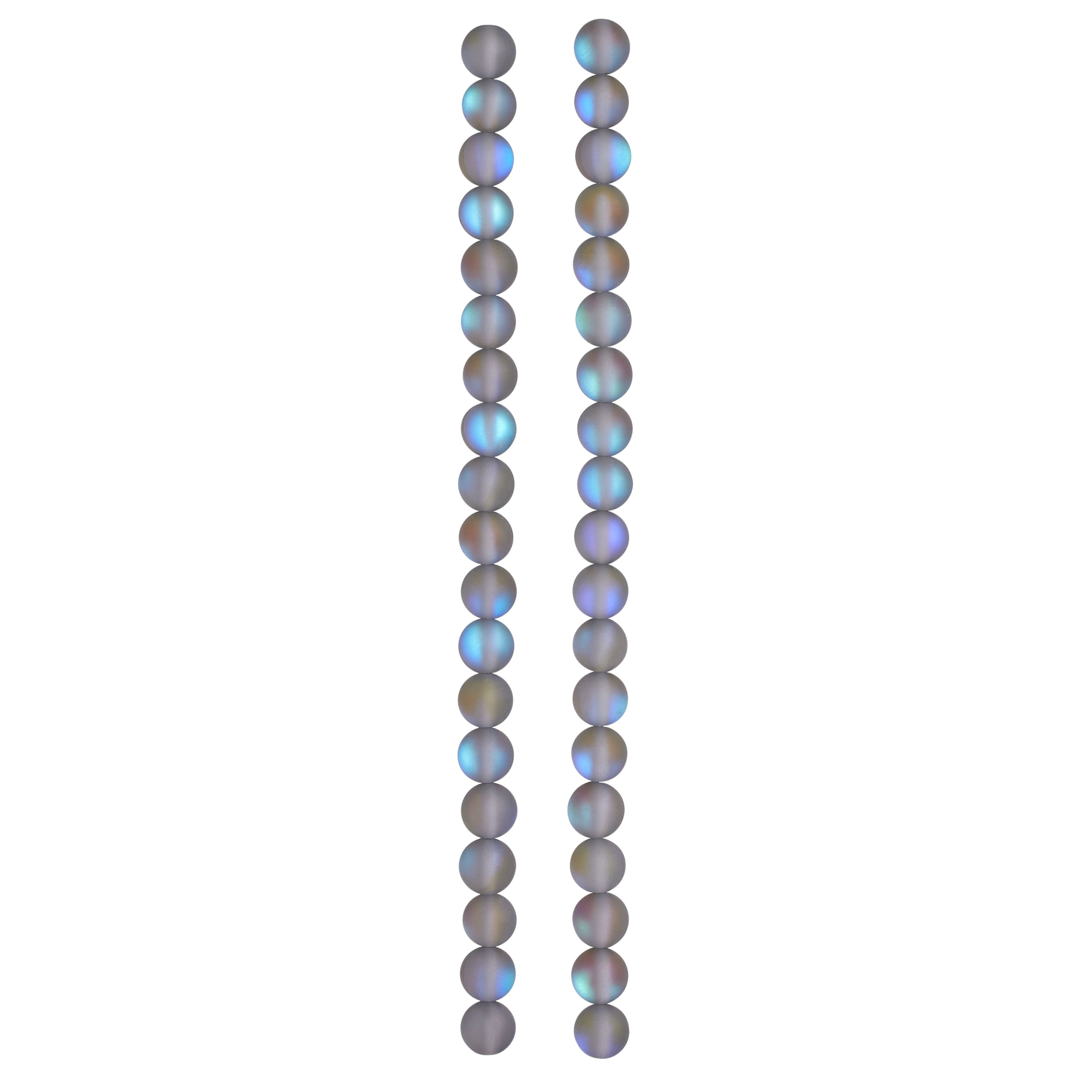 12 Pack: Light Gray Matte Glass Round Beads, 6mm by Bead Landing™