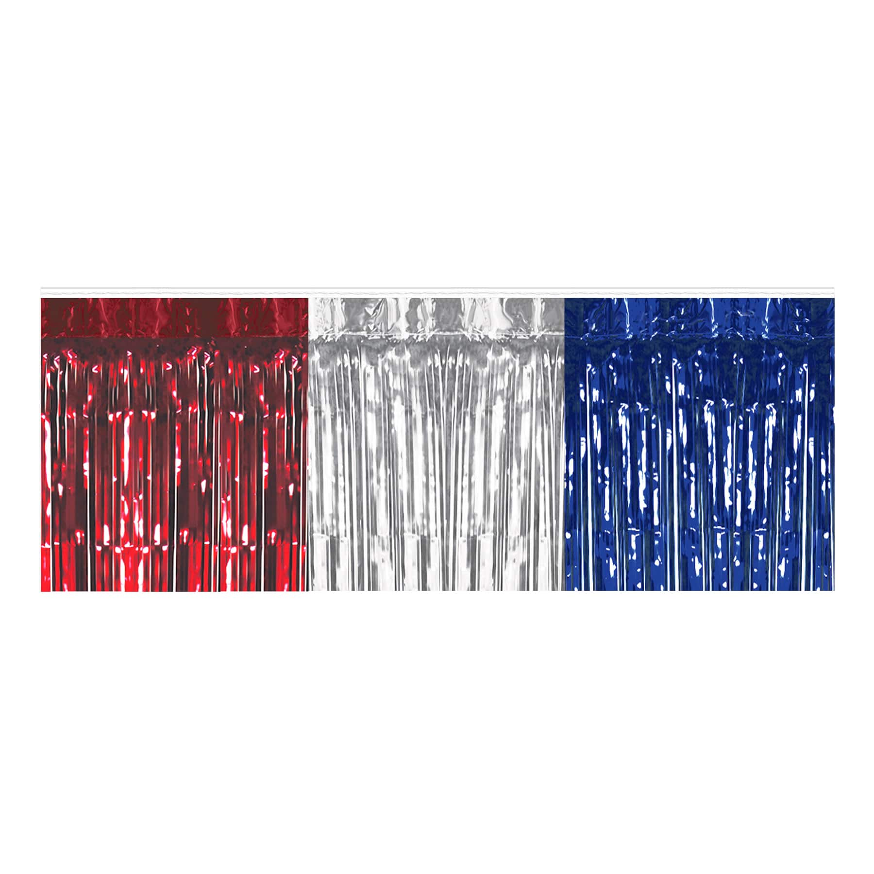 Beistle 30" x 14ft. Red, Silver & Blue Metallic Table Skirting