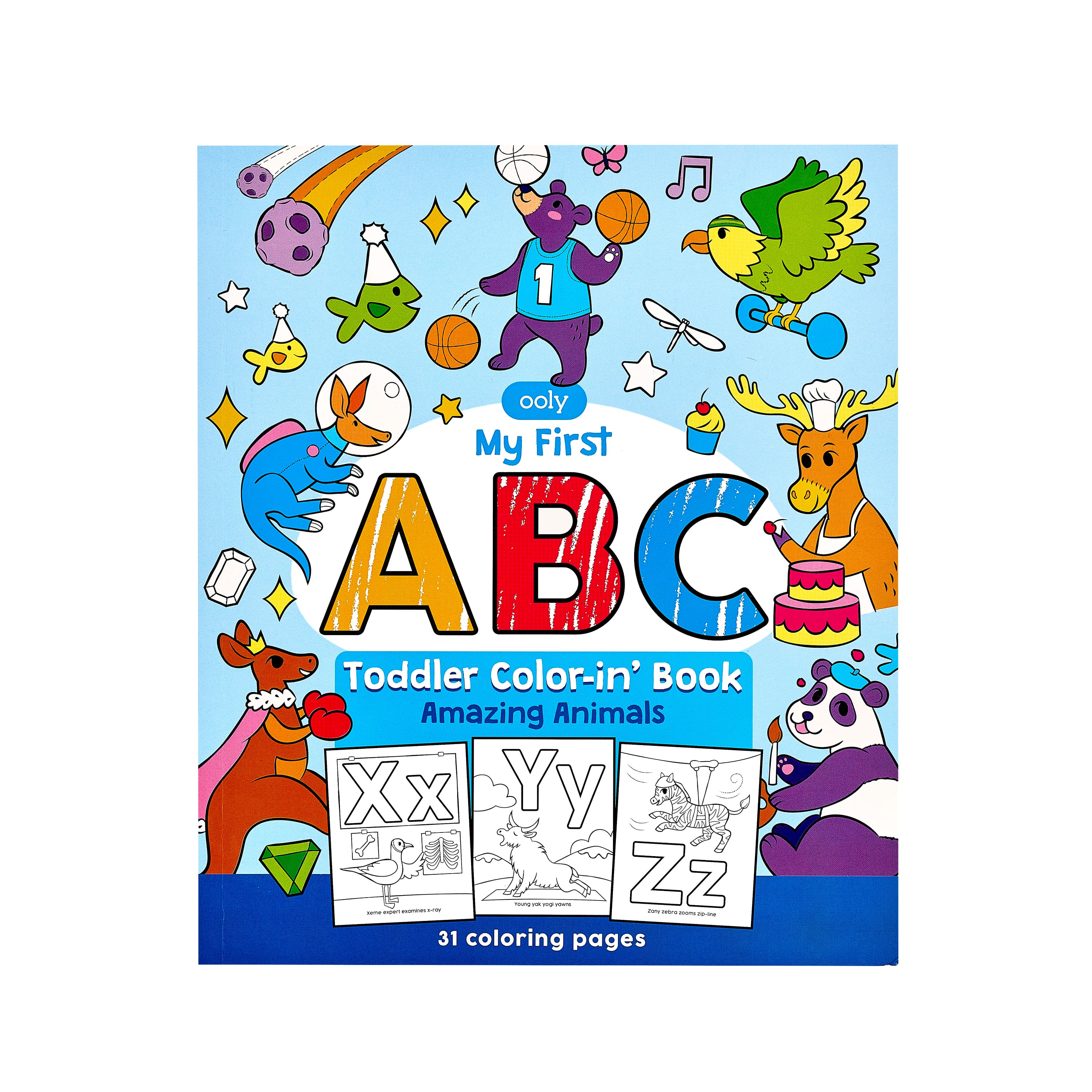 OOLY ABC: Amazing Animals Toddler Color-In' Book in White | 8" x 10" | Michaels®