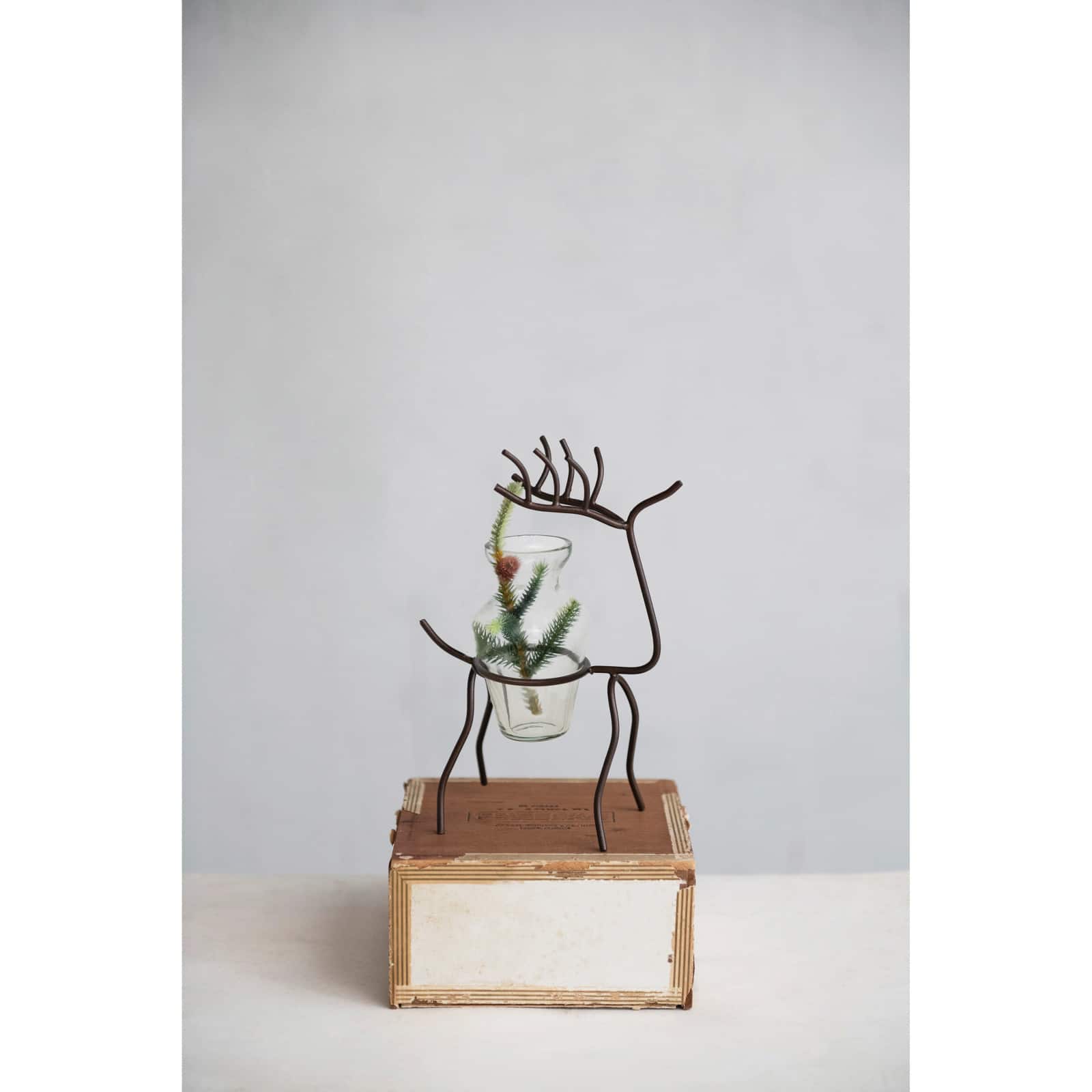 Hello Honey® 8.5" Glass Vase with Metal Stand