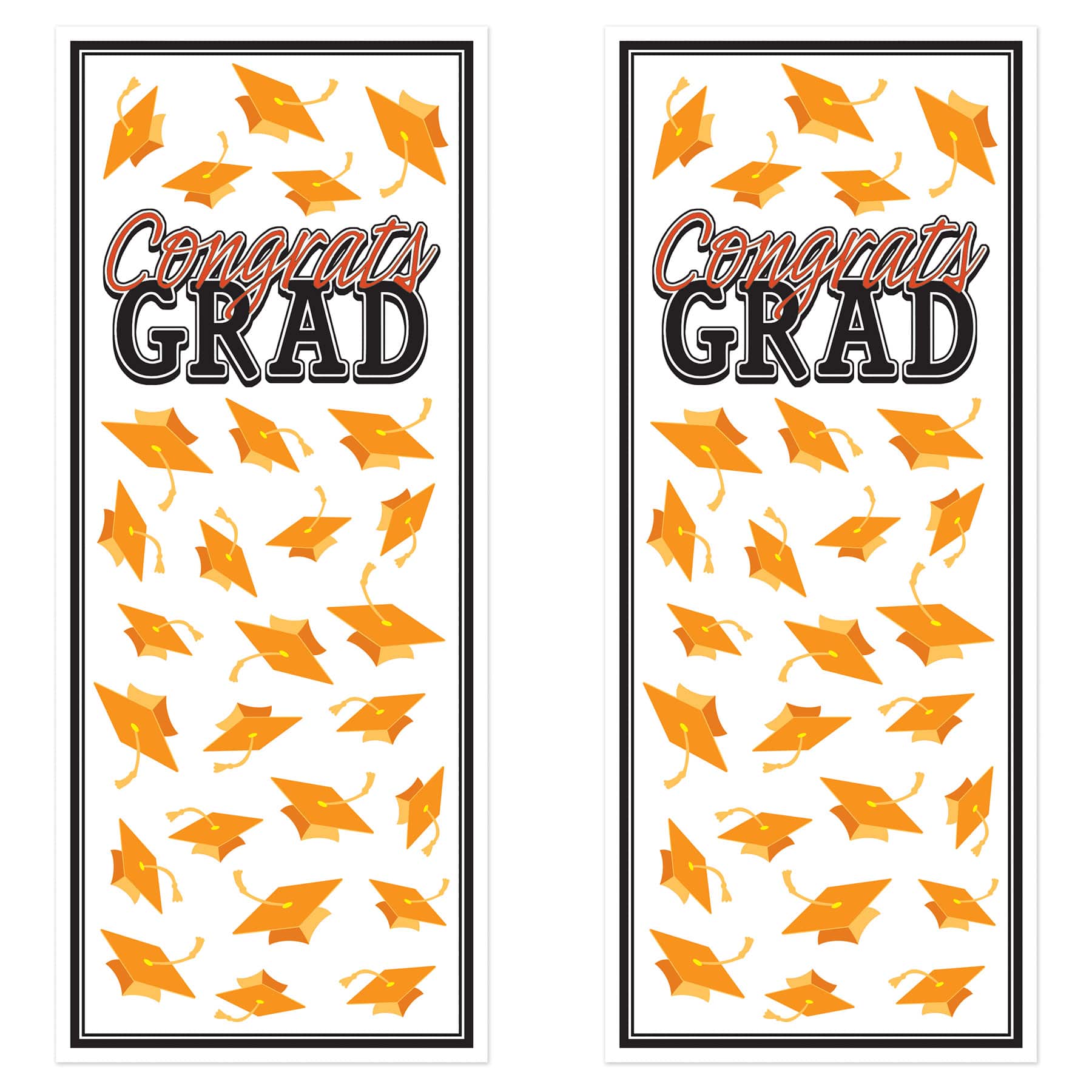 Beistle Congrats Grad Door Covers, 2ct. in Orange | 6ft x 30" | Michaels®