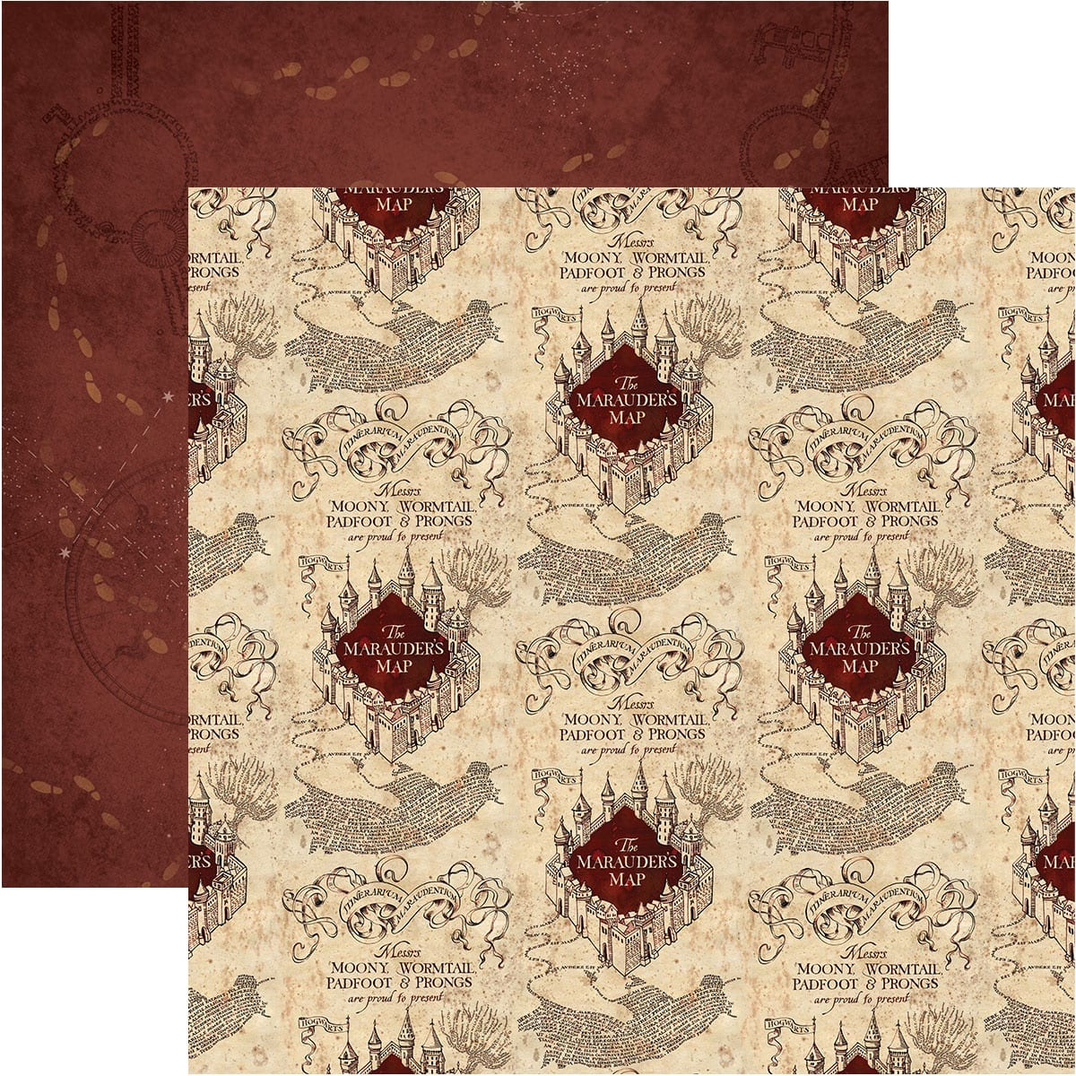 Paper House® Harry Potter Marauder's Map Double-Sided 12" x 12" Cardstock, 15 Sheets
