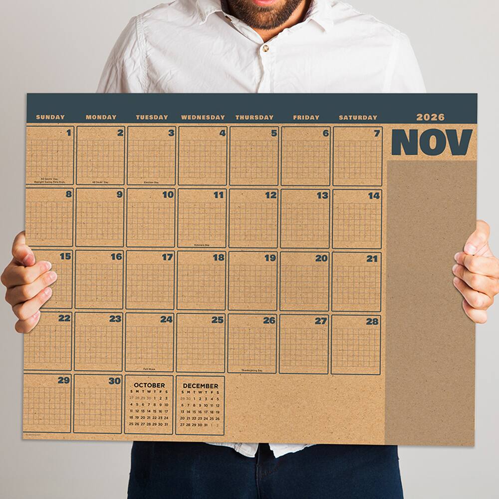 TF Publishing Large 2026-27 Trail & Timber Desk Pad Monthly Blotter Calendar