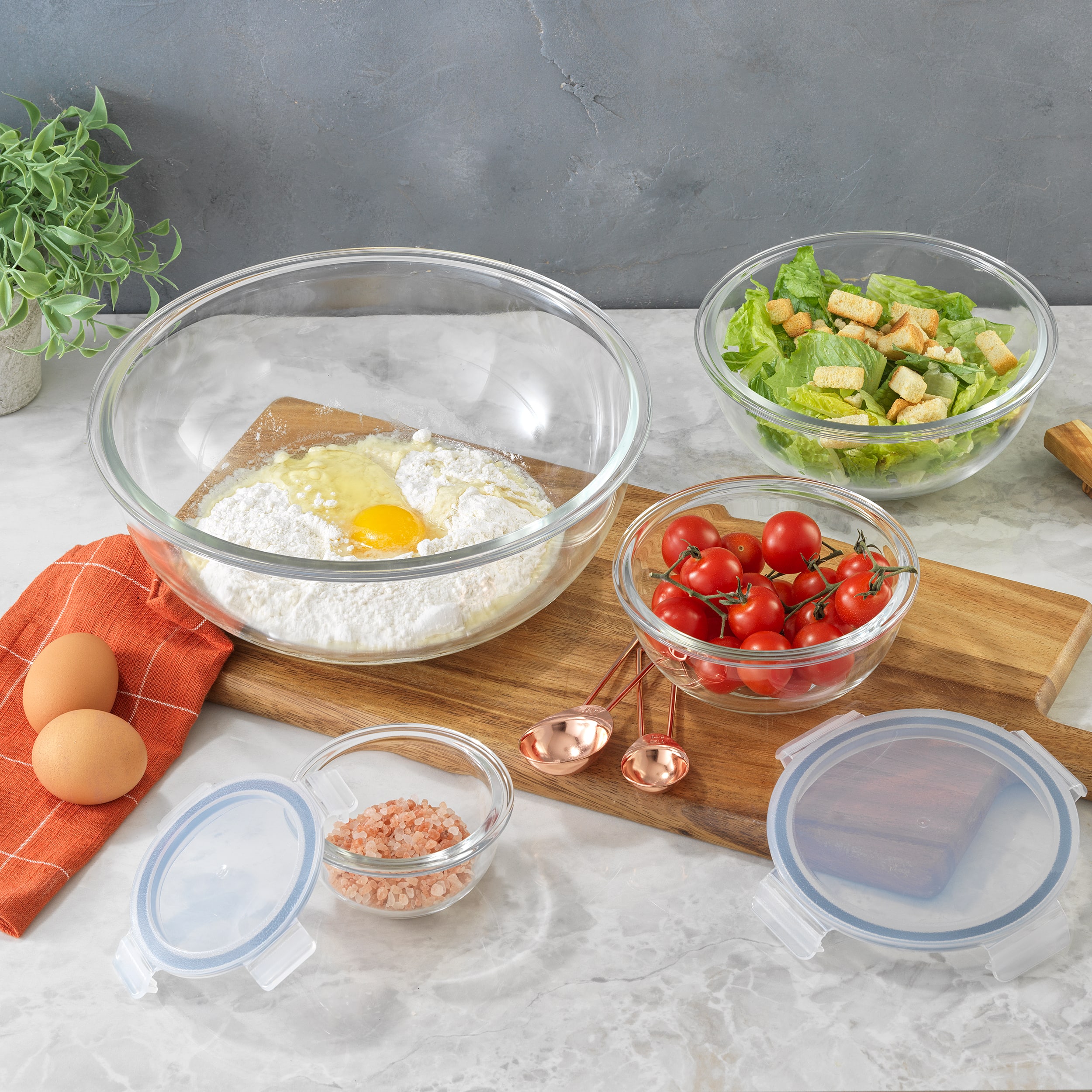 JoyJolt® Black Glass Mixing Bowls Set