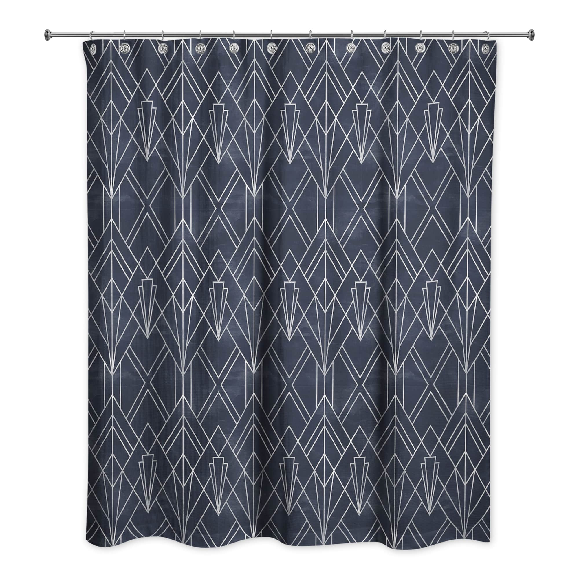 Navy White Depattern 71" x 74" Shower Curtain