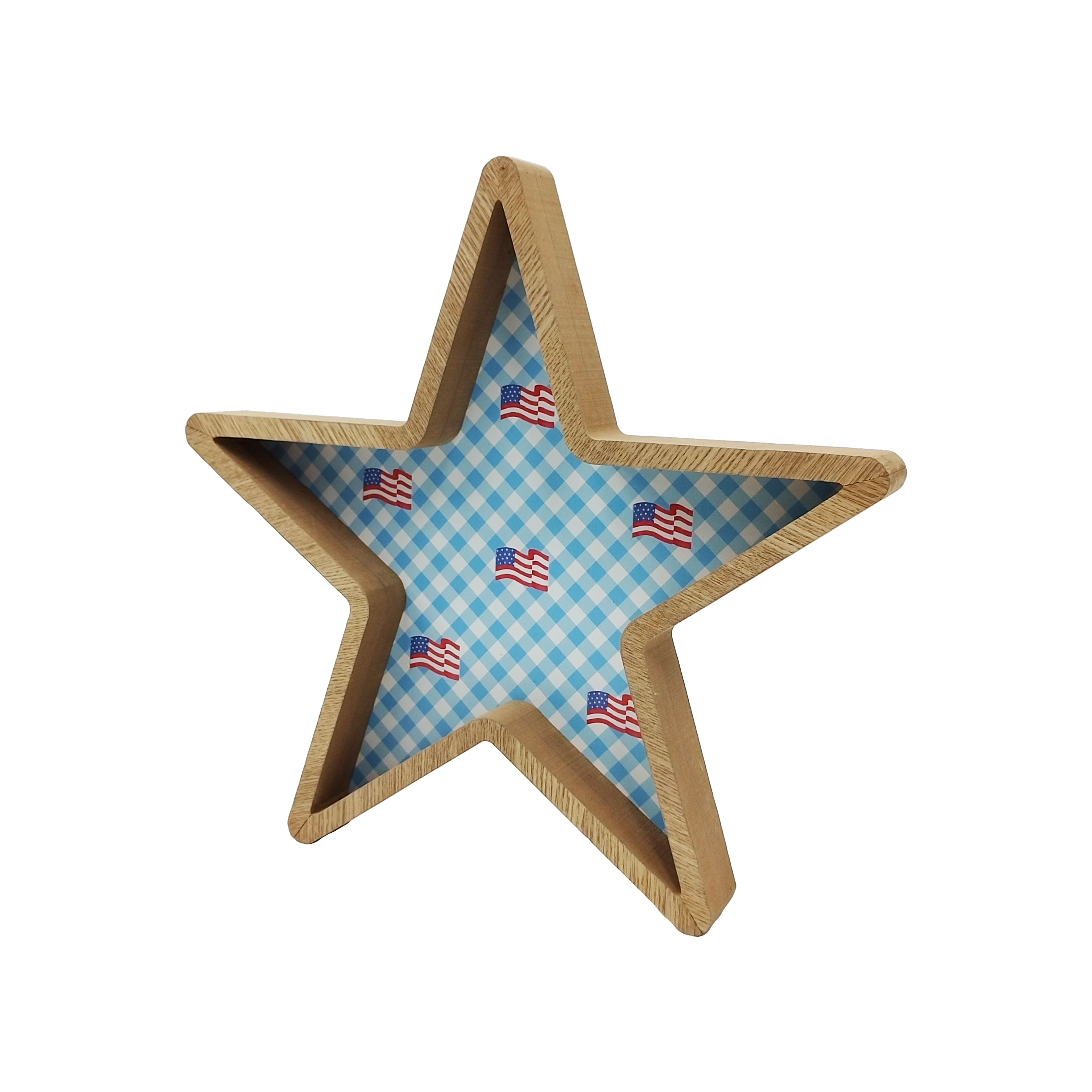 12" Blue Gingham Star Tabletop Décor by Celebrate It™