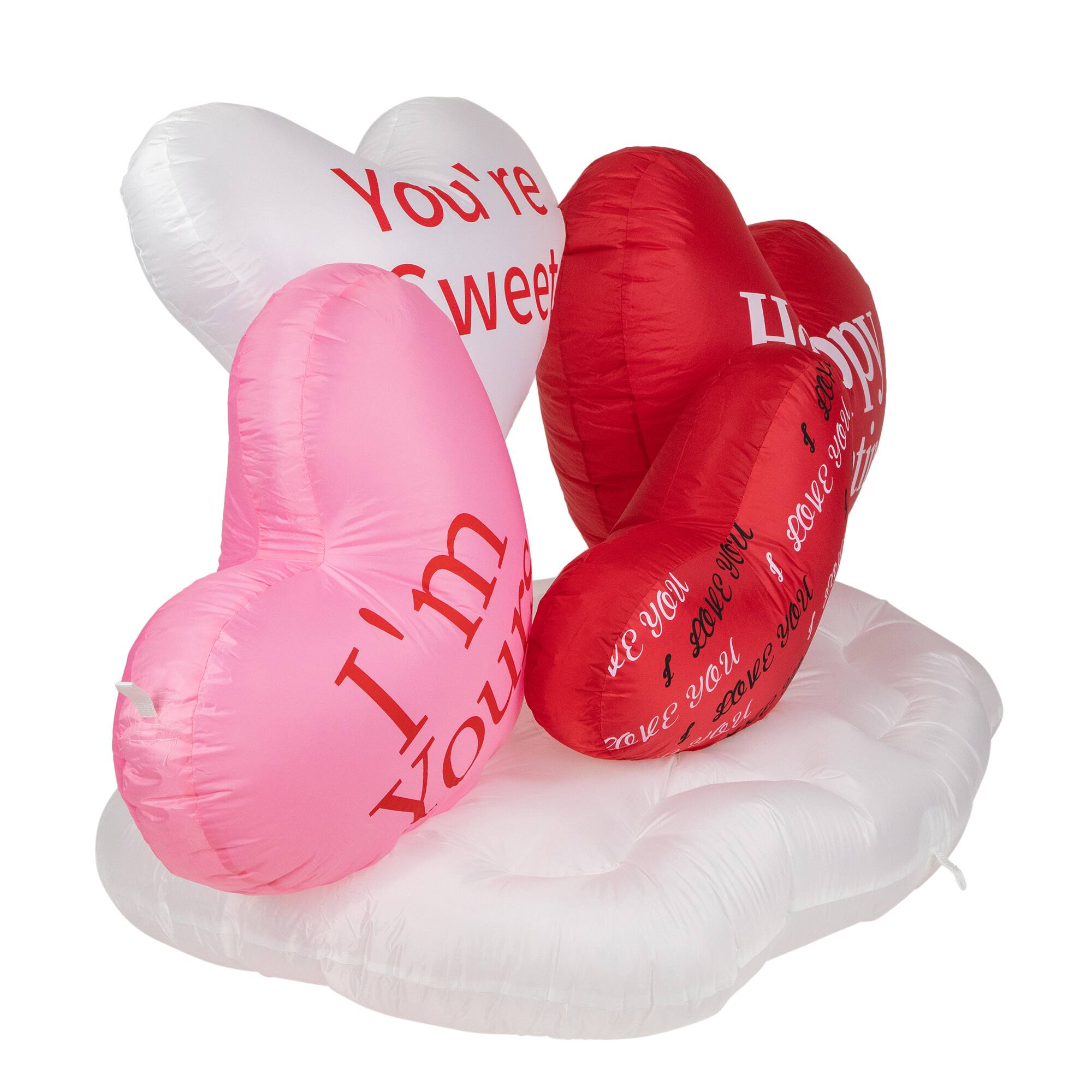 5ft. Inflatable Lighted Valentine's Day Conversation Hearts Outdoor Decoration