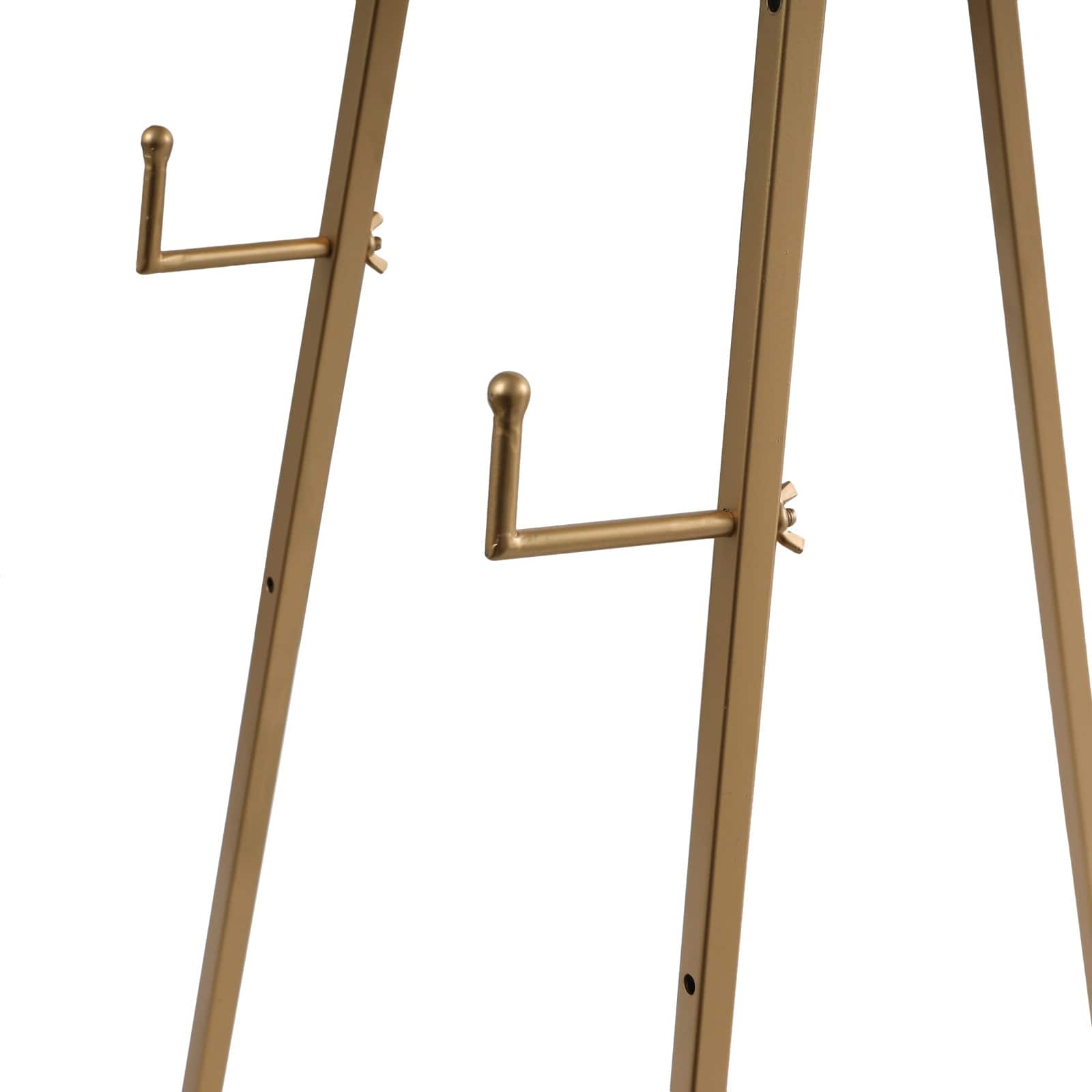 51.5" Gold Metal Adjustable Minimalistic Floor Easel with Circular Ring Top