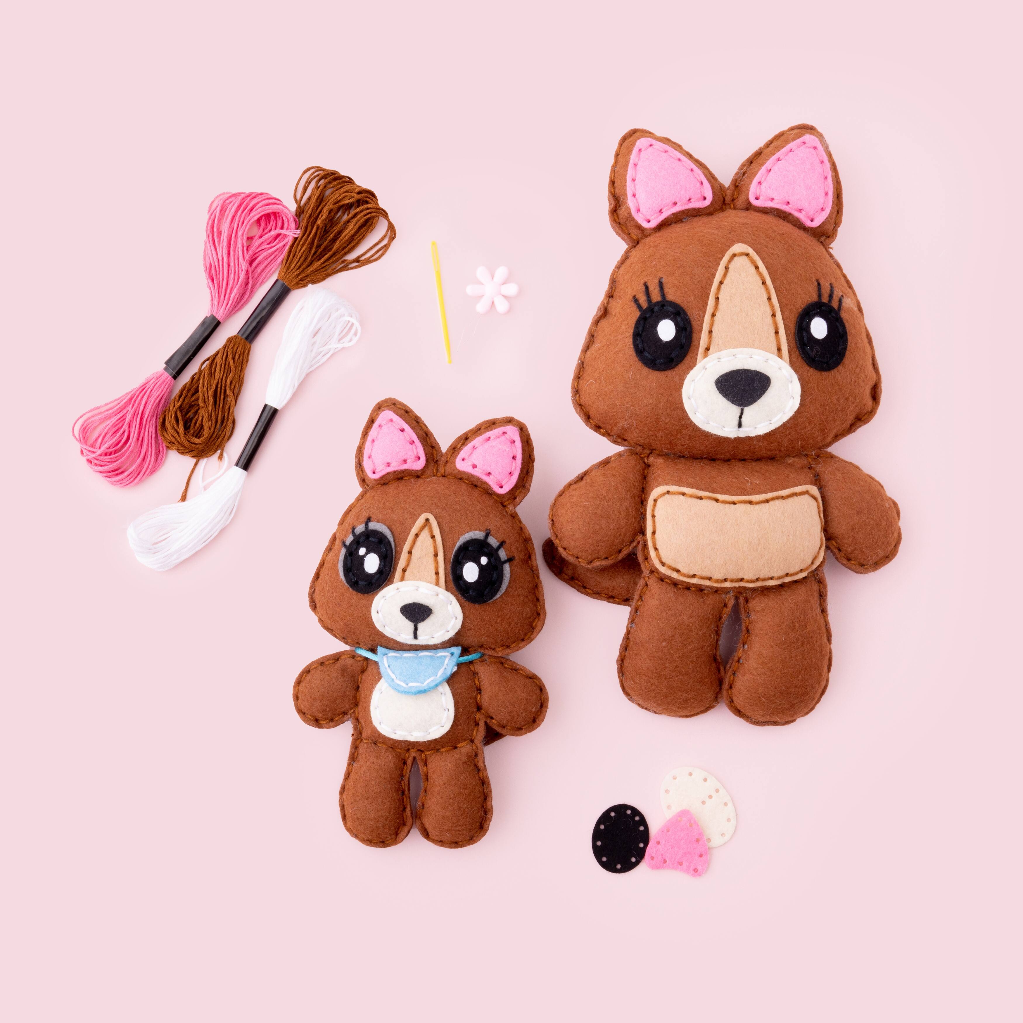 American Crafts™ Kangaroo & Joey Kids Felt Sewing Kit