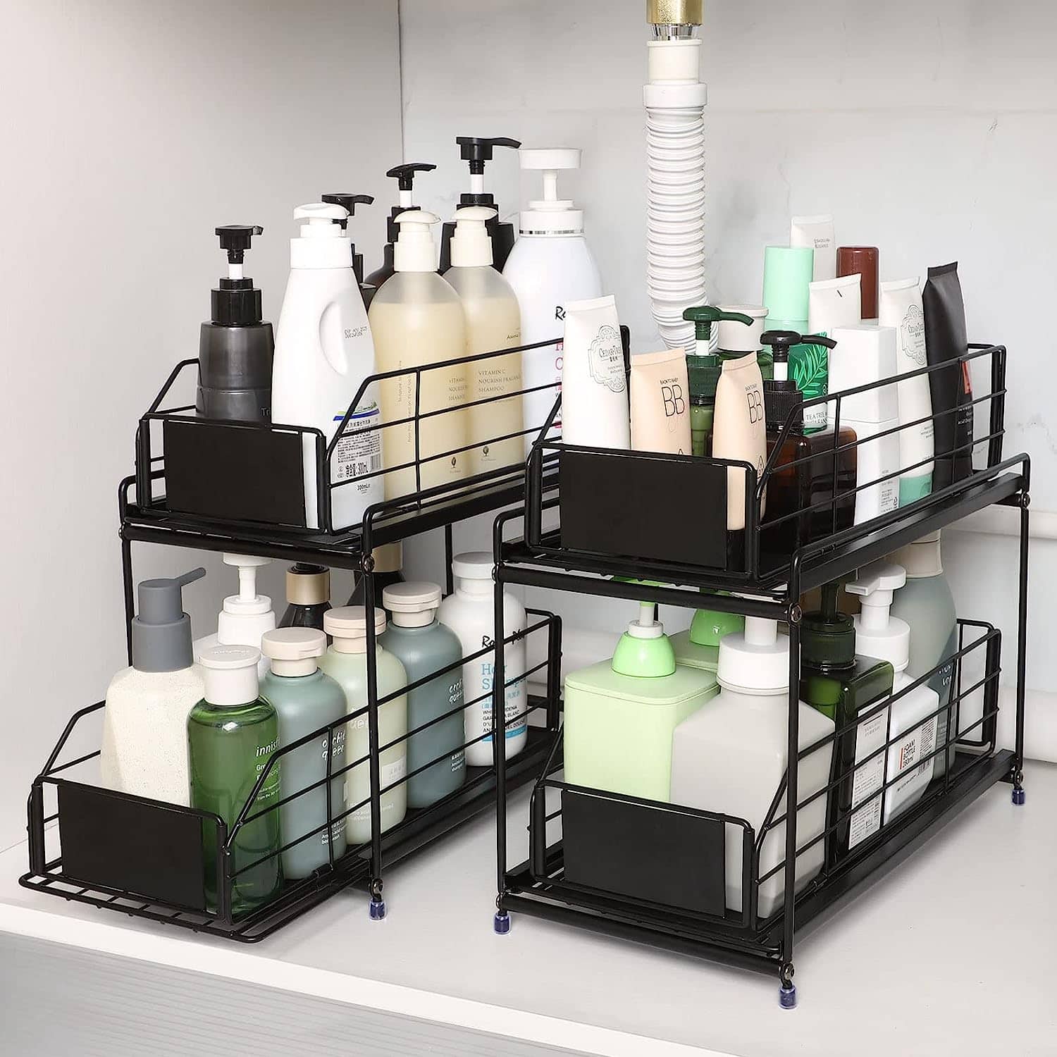 NEX™ 14" 2-Tier Under Sink Rack Organizer with Sliding Drawers