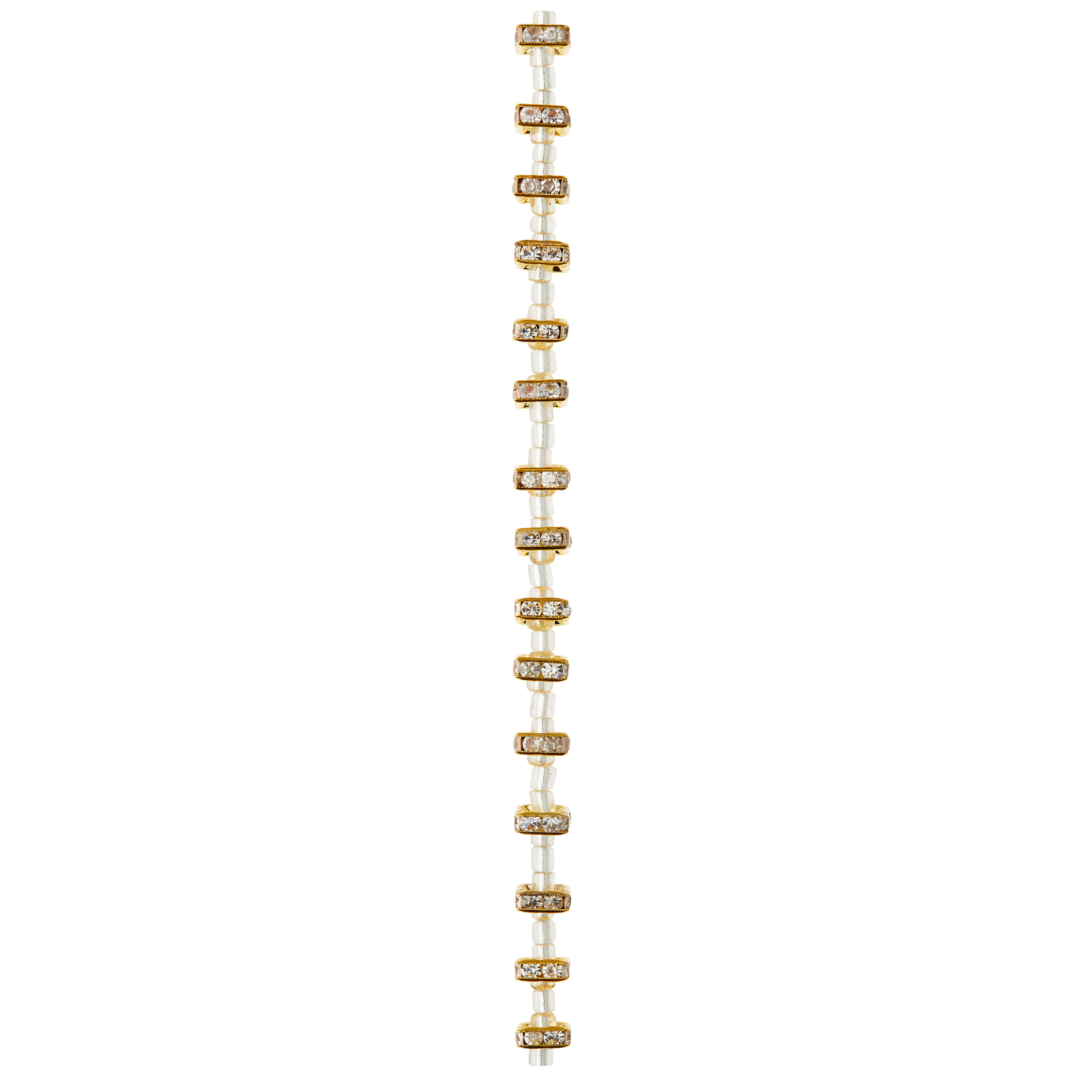 Gold Rhinestone Square Rondelle Beads, 8mm by Bead Landing™