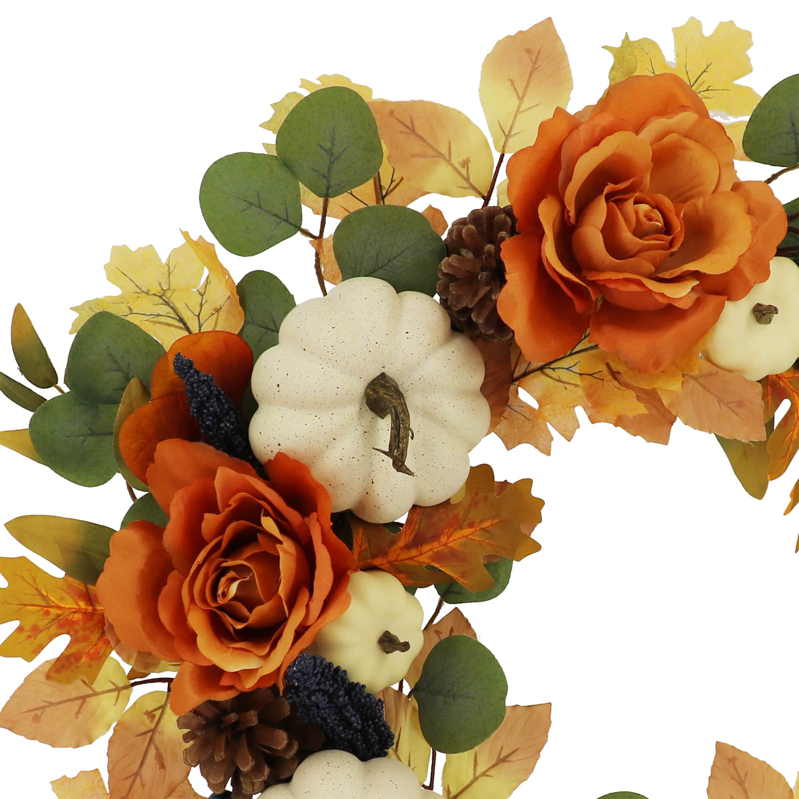 24" Orange Rose & Pumpkin Mix Wreath by Ashland®