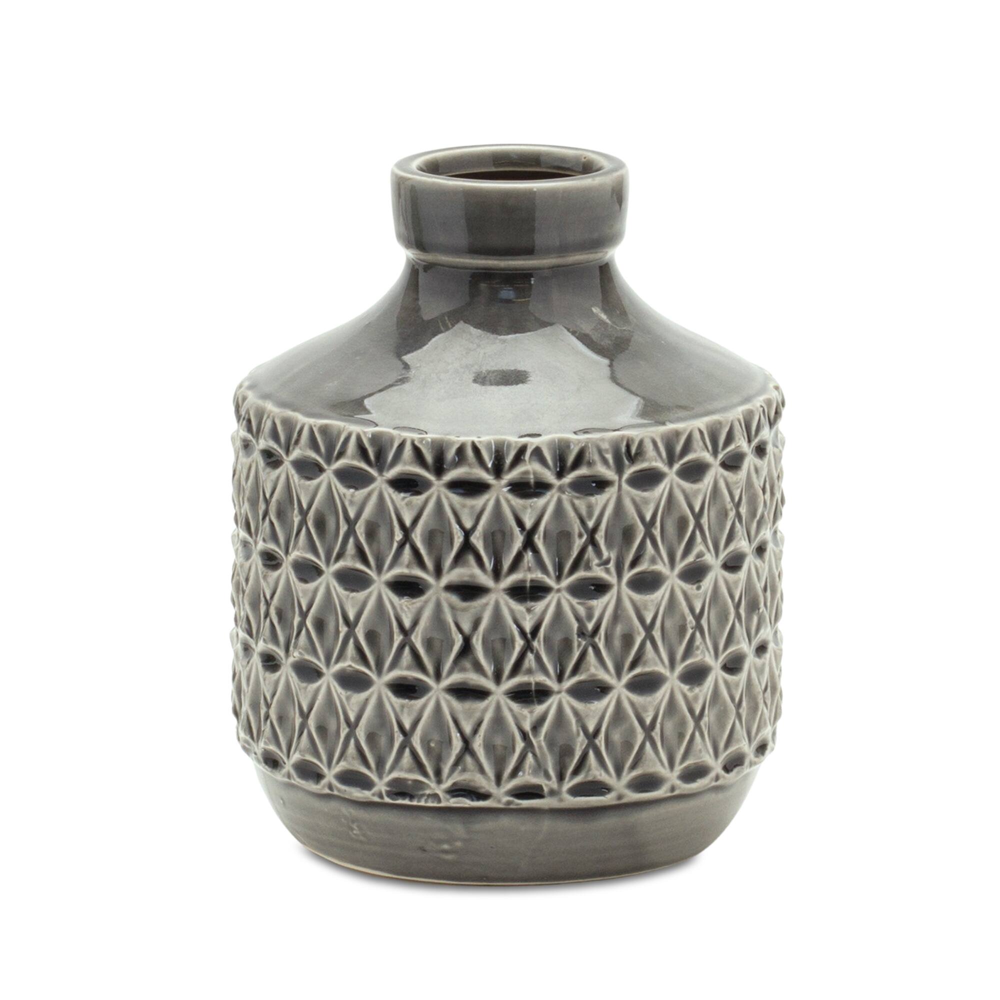 7" Black Terracotta Vase