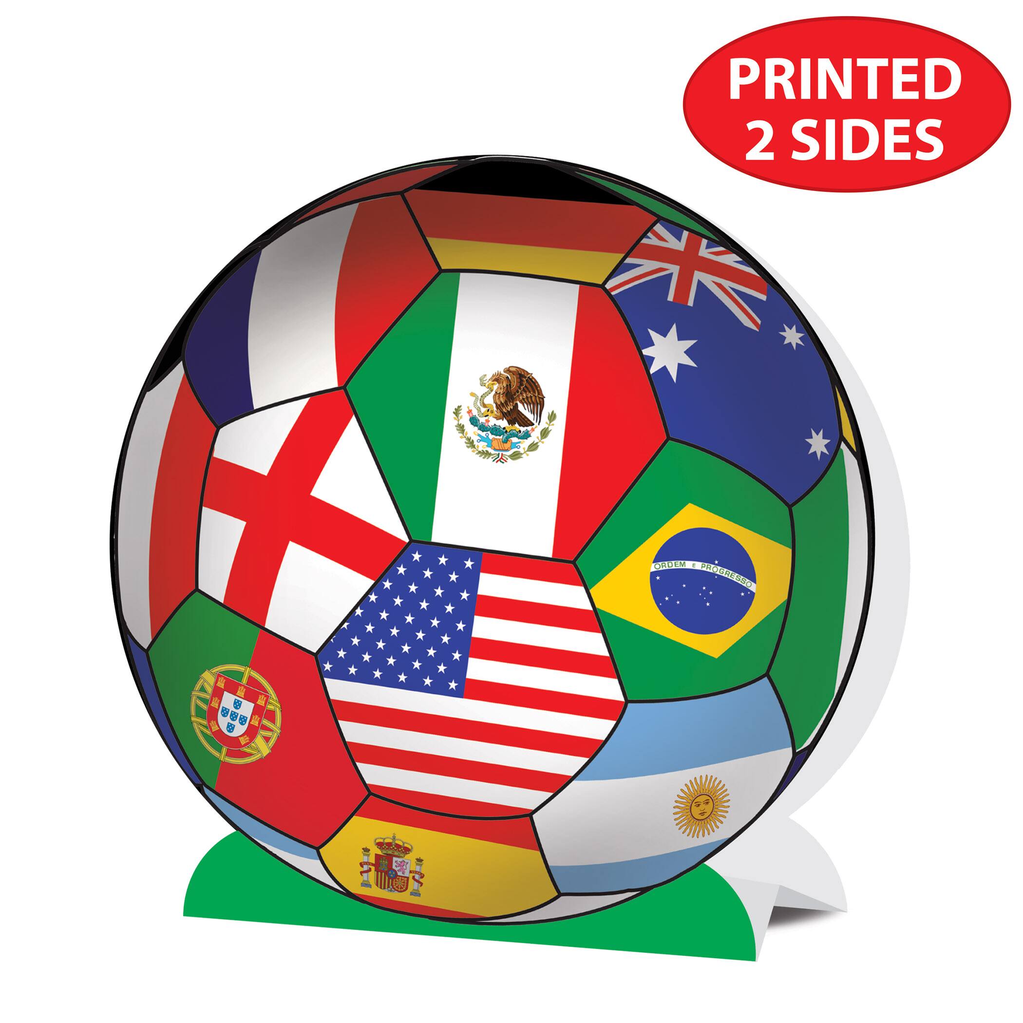 9.25" International 3D Soccer Ball Centerpieces, 2ct.